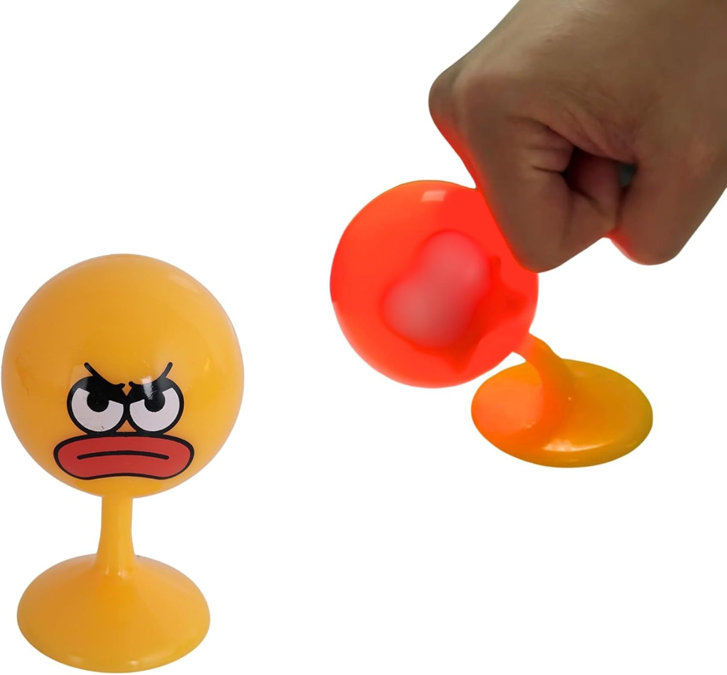 Desktop Punching Bag - 4.41 x 2.76 Inches, Light-Up Stress Relief Toy with Suction Cup Base, Eco-Friendly TPR Material, 4 Facial Expressions - Desk Toy for Anxiety and Fun