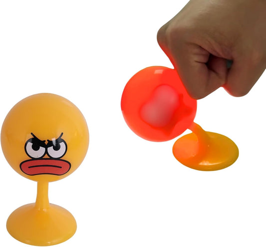 Desktop Punching Bag - 4.41 x 2.76 Inches, Light-Up Stress Relief Toy with Suction Cup Base, Eco-Friendly TPR Material, 4 Facial Expressions - Desk Toy for Anxiety and Fun