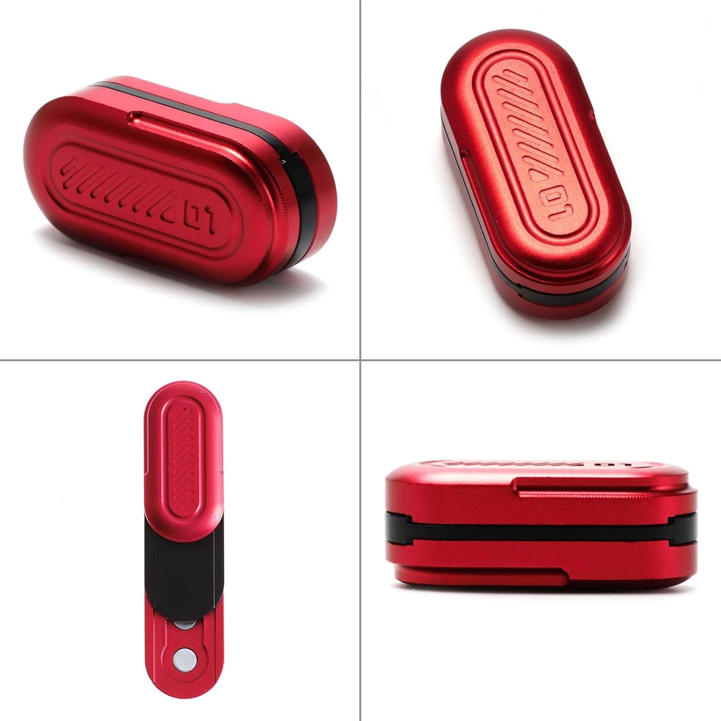 Mini Fidget Slider, Metal Card Fidget Slider Fidget Keychain Fidget Blocks Kit Adult Anxiety Anti Stress (#1 - Red)