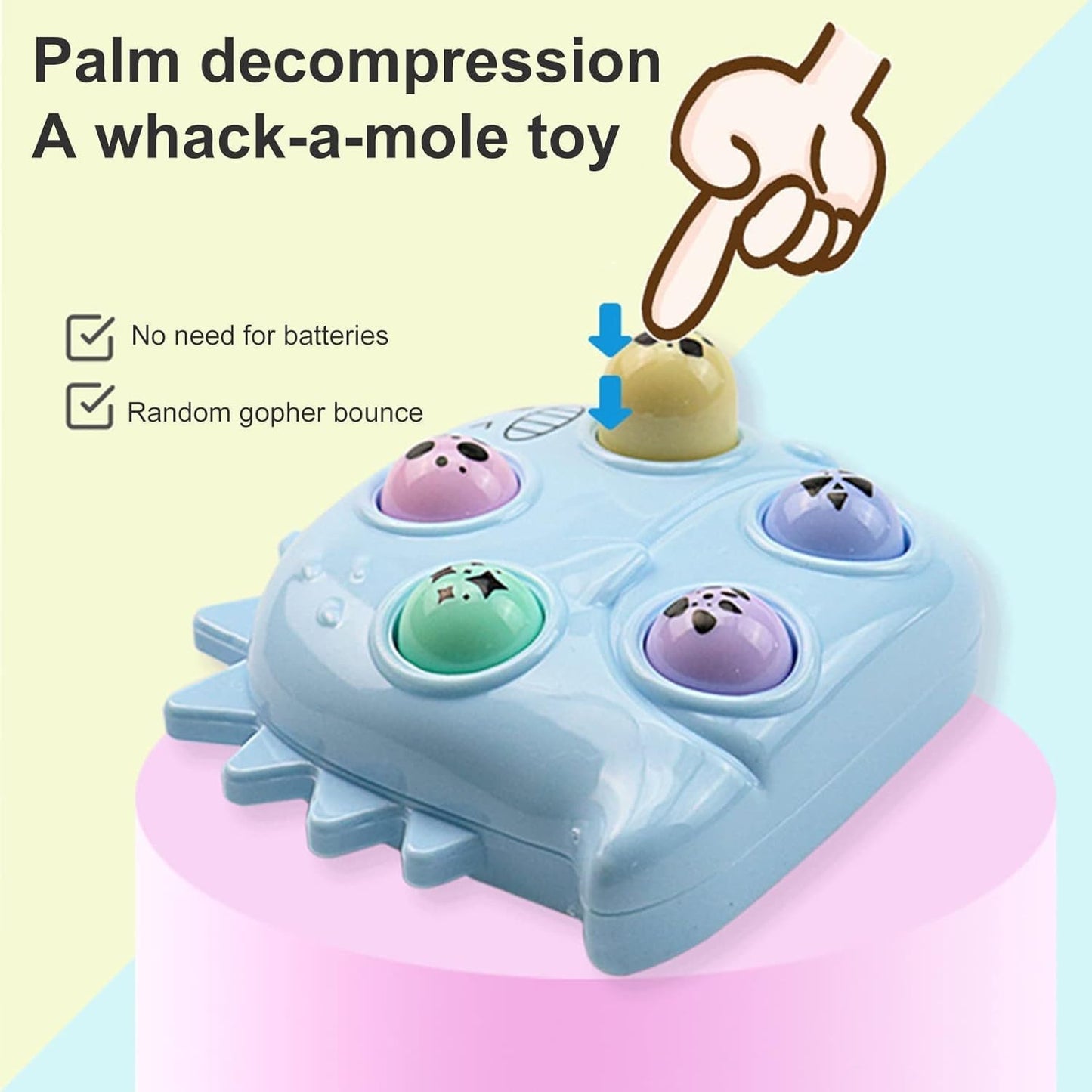 Light Green Hamster Catching Game Keychain, Stress Relief Sensory Fidget Toy Hand Eye Coordination Fidget Toy 2.7"x1.4" Fidget Blocks