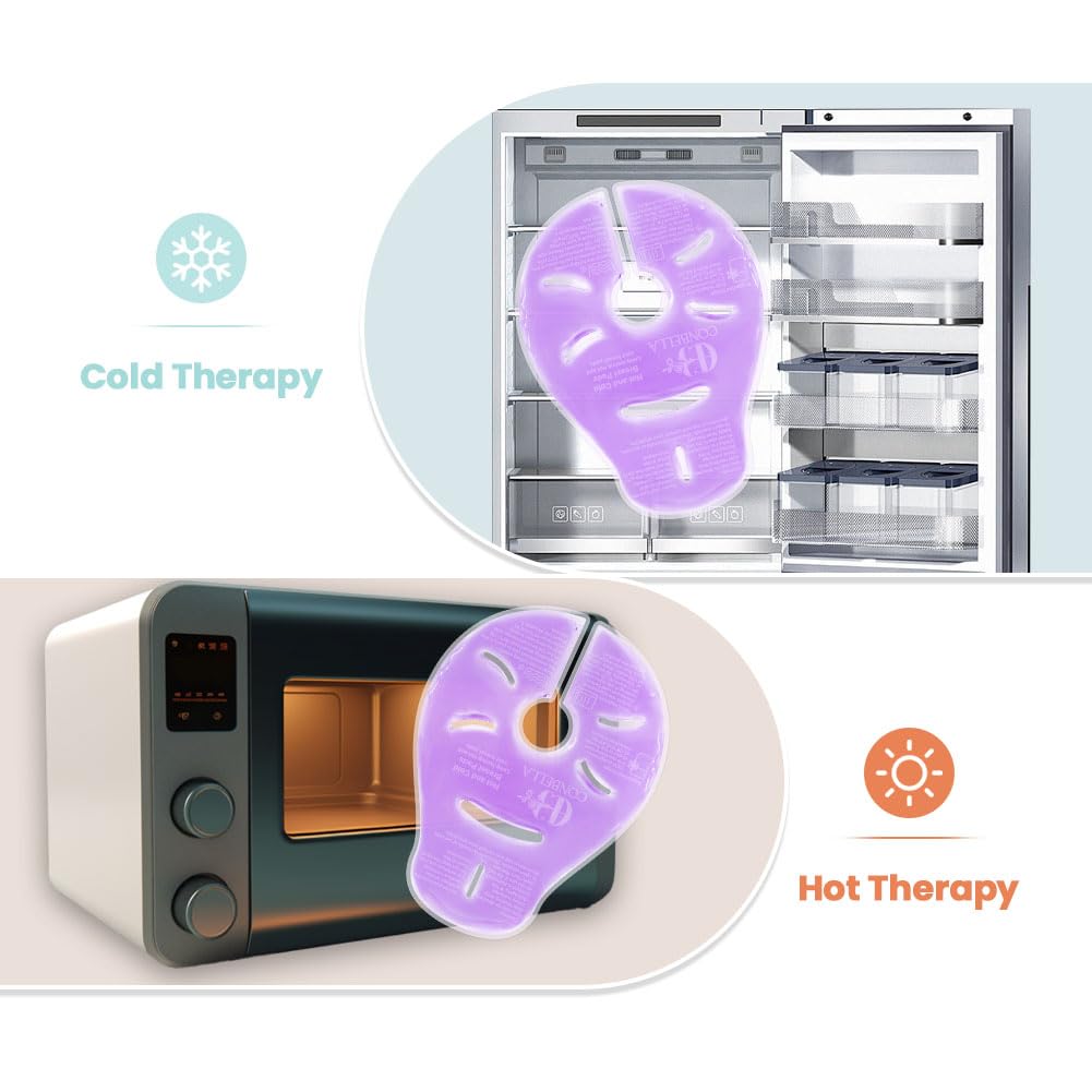 2 Larger Breast Ice Packs with Soft Covers and 6 Breast Pads for Leaking Milk, Hot and Cold Breast Therapy Packs, Breastfeeding Essentials for Relief of Clogged Ducts, Nipple Pain, Engorgement