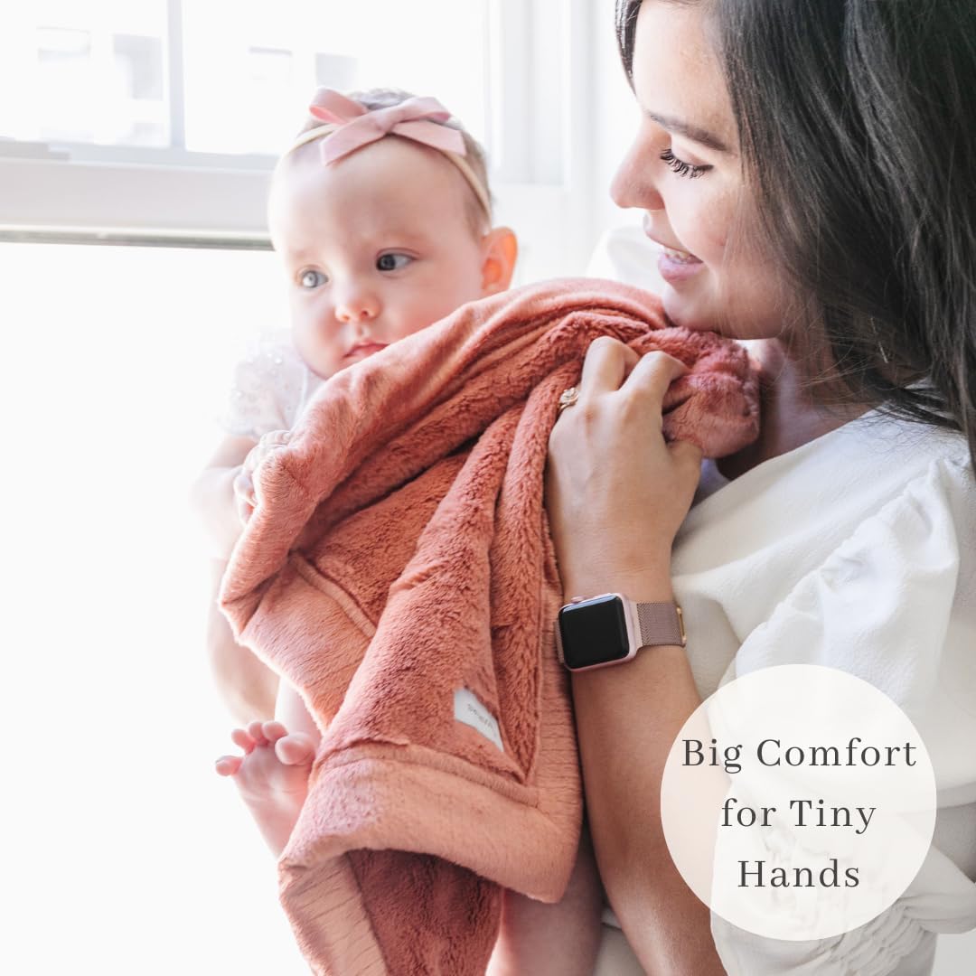 SARANONI Security Blankets for Babies Super Soft Boutique Quality Lush Luxury Baby Blanket (Mini 20" x 15", Clay)