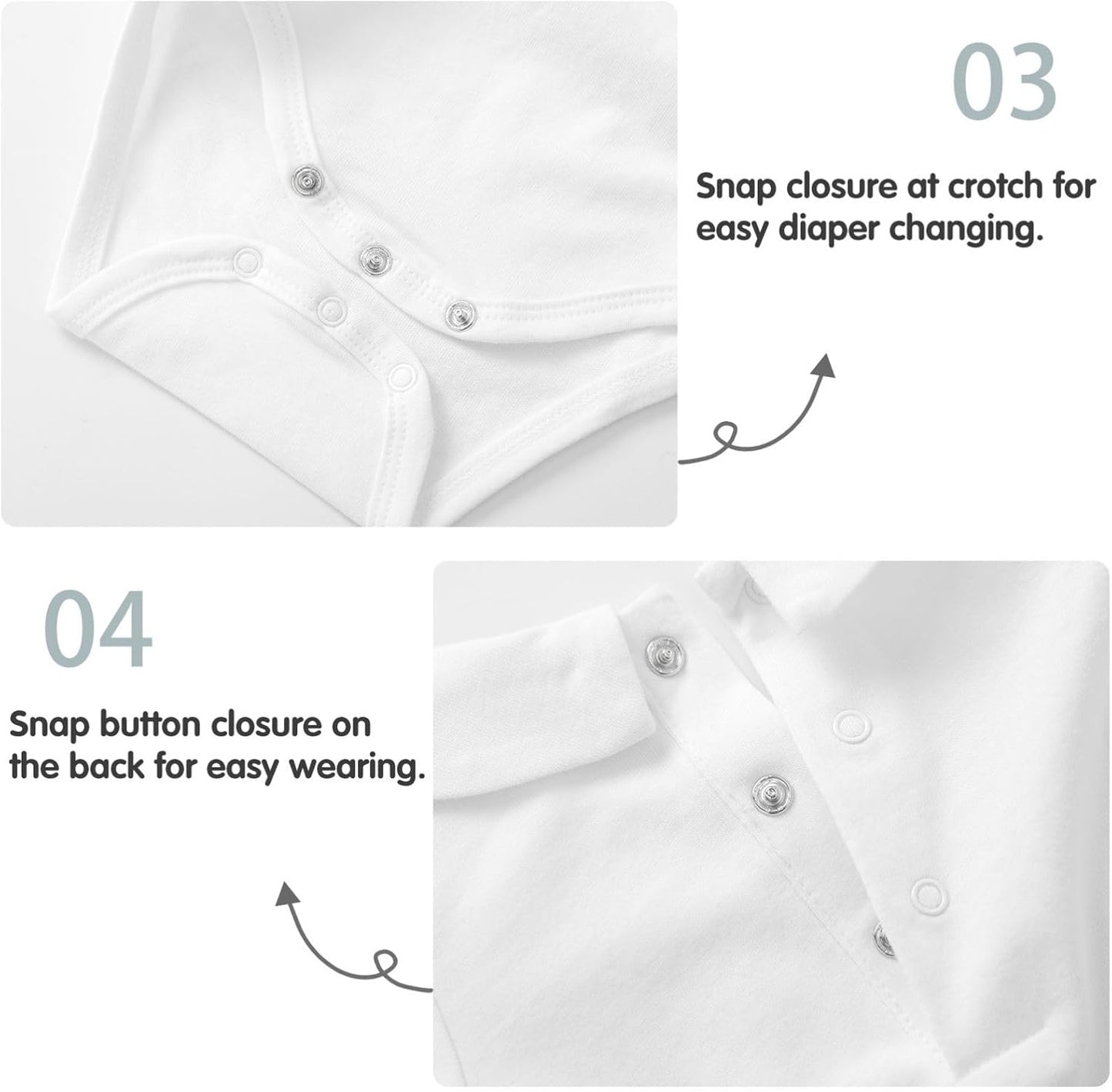 pureborn Baby Boys Girls Bodysuit Super Soft Cotton Romper 0-24 Months