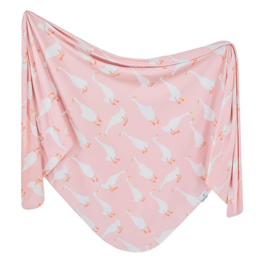 Copper Pearl Baby Swaddle Blanket - Premium Knit Baby Blanket, Large Soft Stretchy Receiving Blankets for Baby Girl, Swaddles for Newborn, Infant, and Toddler (Goosie)