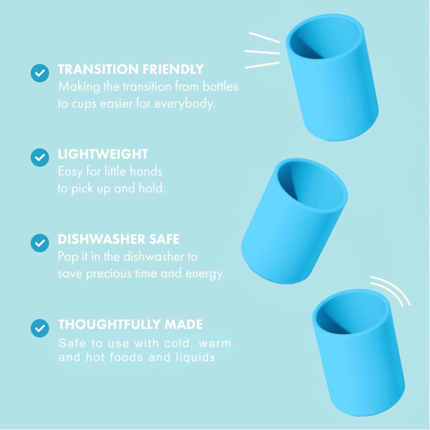 Avanchy Silicone Training Cup – 12 oz Open Cup for Toddlers and Infants – Ideal for Baby Led Weaning and Transitioning from Bottles, Yellow