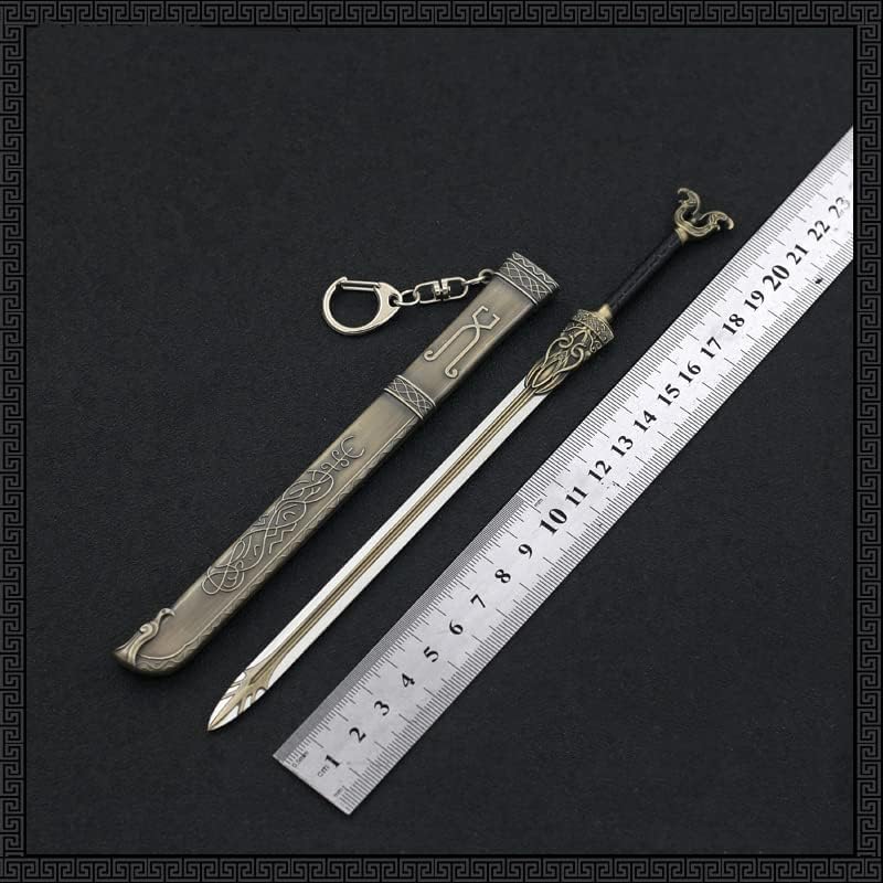 Superbuybox God of War Ragnarök Freya's Sword Thrungva Action Figures Game Toys Collection Keychain Gift Desk Decoration Backpack Pendant Gift