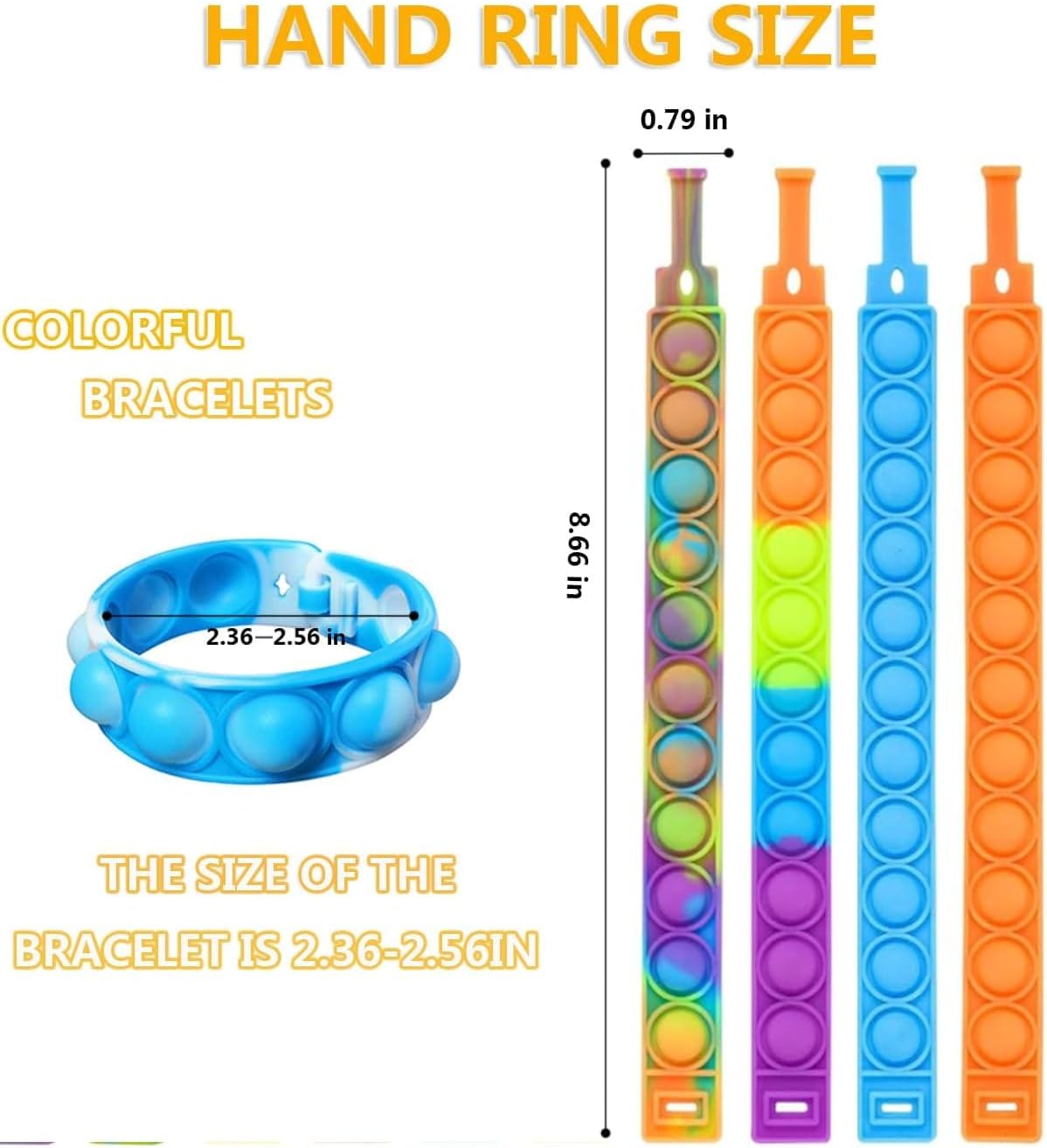 150pcs pop Random Bracelet,Pop Bubble Fidget Sensory Toys, Pop Toy Bulk for Party Favor, Classroom Student Prizes Easter Basket Goodie Bag Stuffers Christmas Valentine Gift for Kid