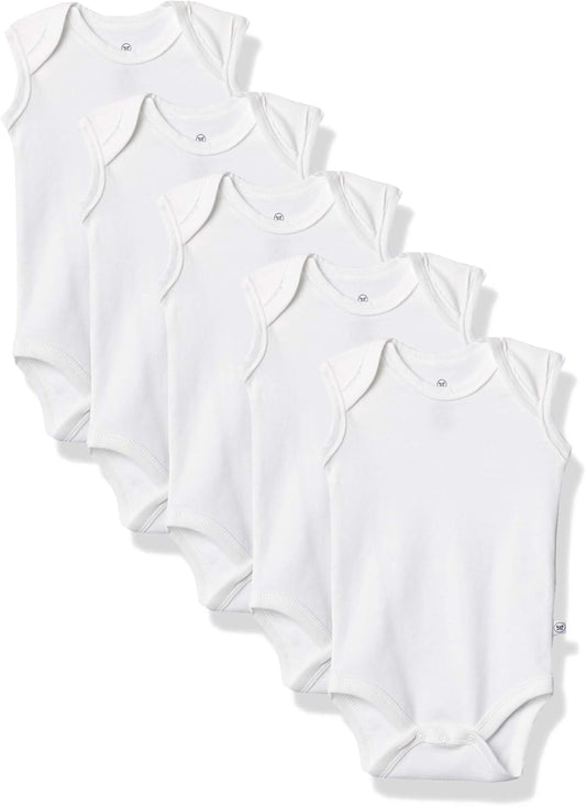 Sleeveless Bodysuits One-piece 100% Organic Cotton for Baby Boys, Girls, Unisex