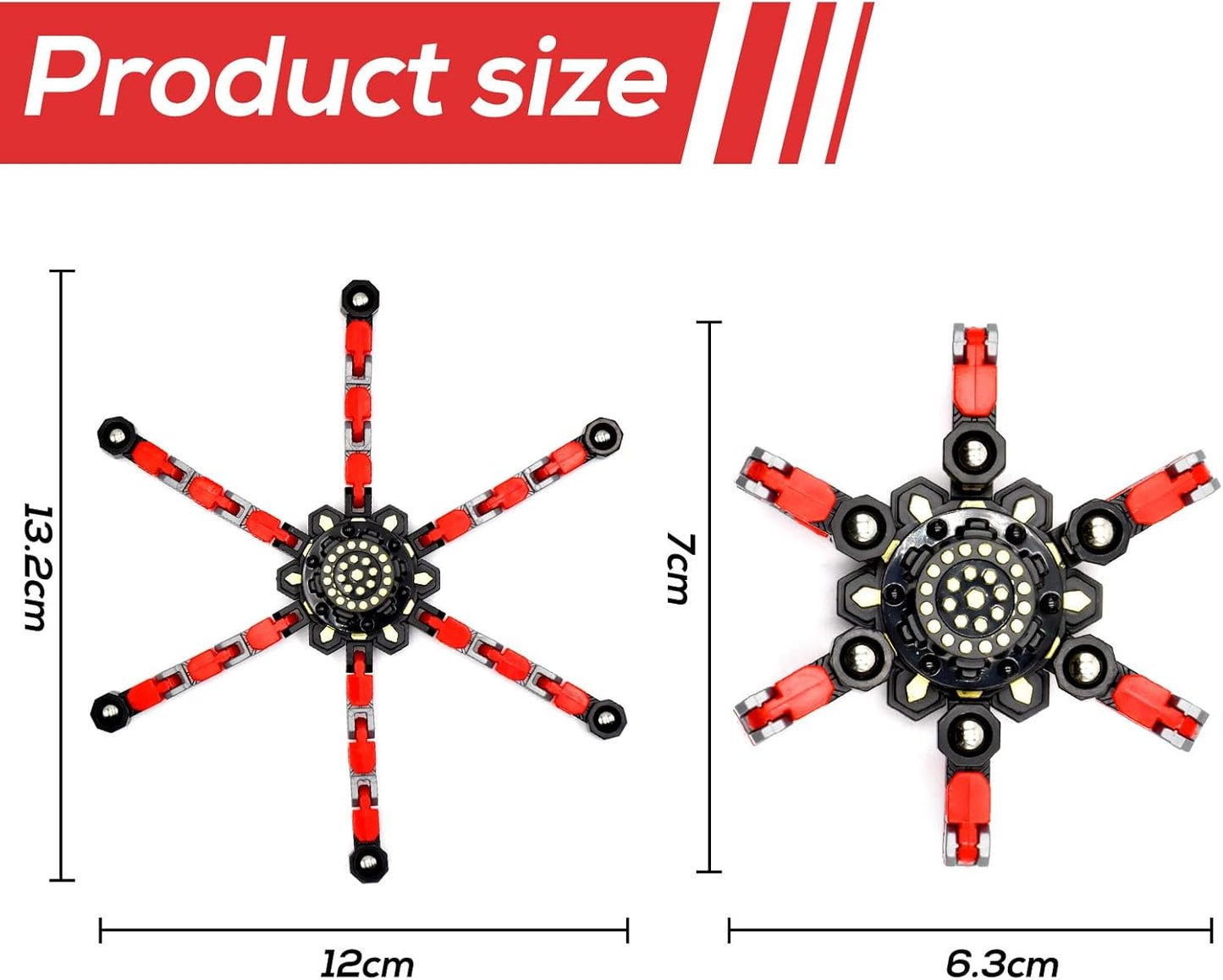 4 PCS Fidget Spinner Sensory Toys,Creative Top Spinning Stress Relief Hand Toy,Transformable Chain Mechanical Spiral Twister Fingertip Gyro Anti-Anxiety Toys for Adults and Kids