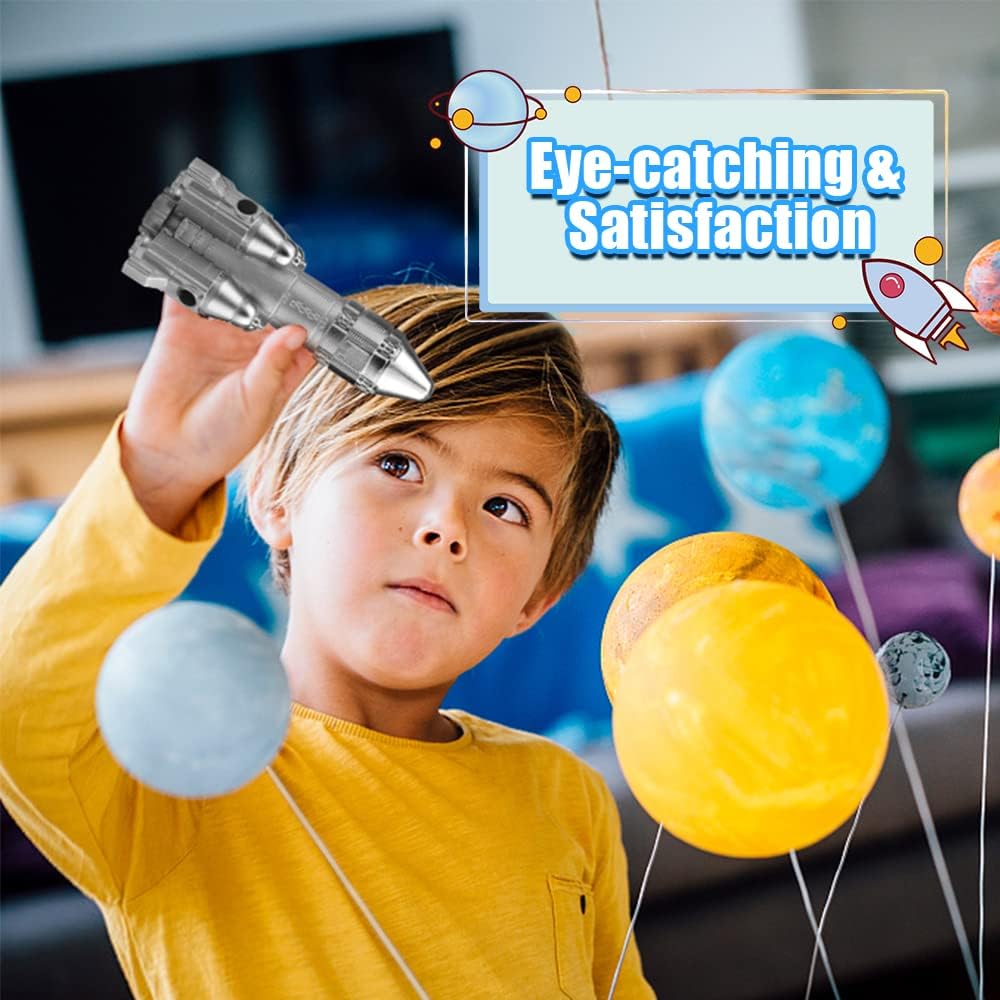 Cool Spaceship Fidget Spinner Toys for Kids Adults, Model Rocket Spinning Top Science Kit, Finger Fingertip Metal Sensory Fidgit Cube Block Office Kinetic Desk Motion Toy
