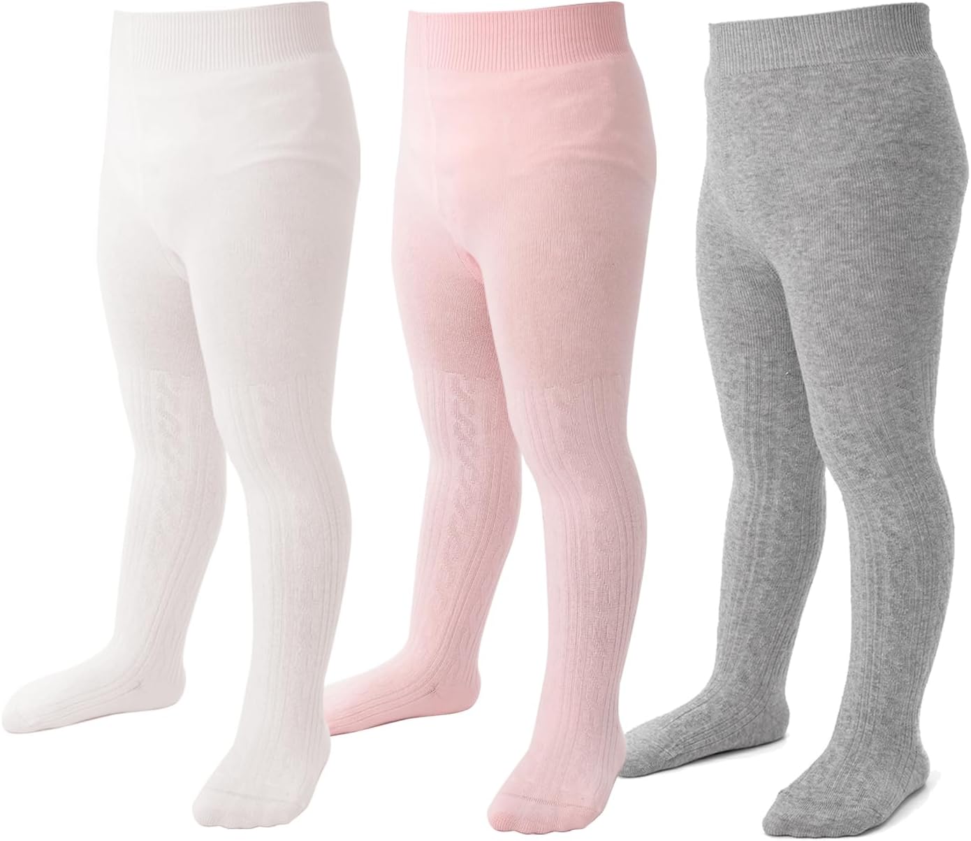 Marchare Baby Girls Tights Thick Solid Cable Knit Leggings Winter Warm Stockings For Toddler Girls 1/2/3/4/5 Pack