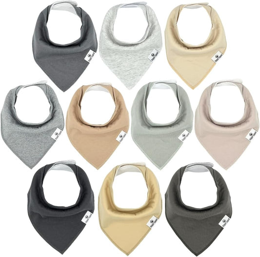 DiaperSquad's Baby Bibs for Drooling and Teething, Bibs for Boys, Baby Girl - Solid Cotton Baby Drool Bibs