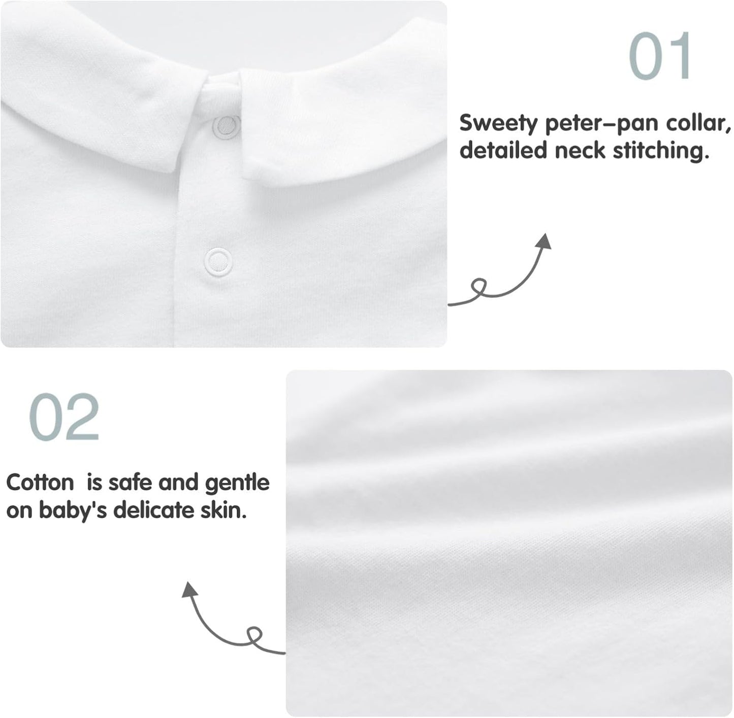 pureborn Baby Boys Girls Bodysuit Super Soft Cotton Romper 0-24 Months