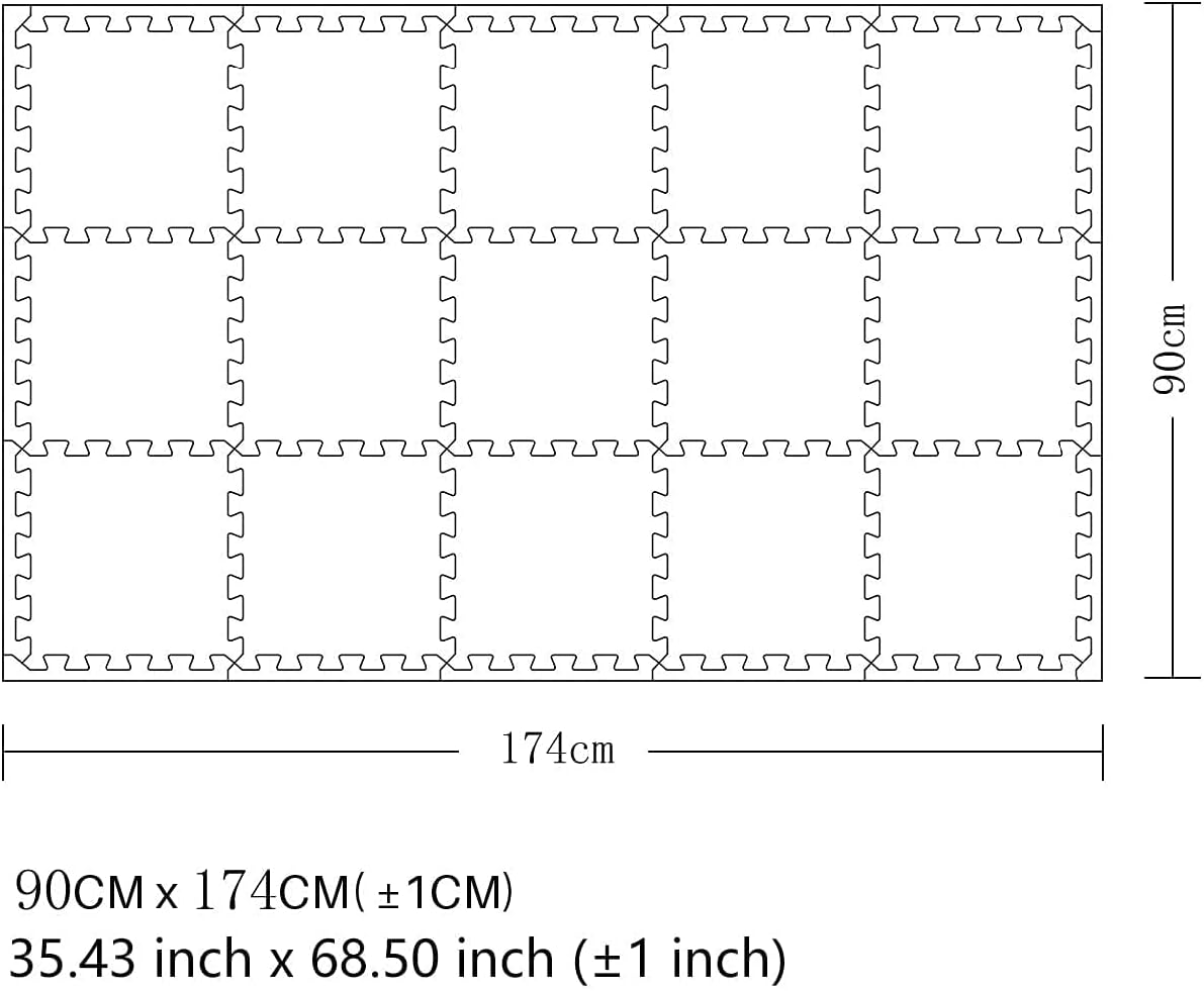 MQIAOHAM® 18 Pieces + 18 Edges Puzzle Play Mats, Soft Baby Play Mat, Kids Interlocking Foam Floor Tiles, Toddlers Carpet Playmats XZ301018-101110112