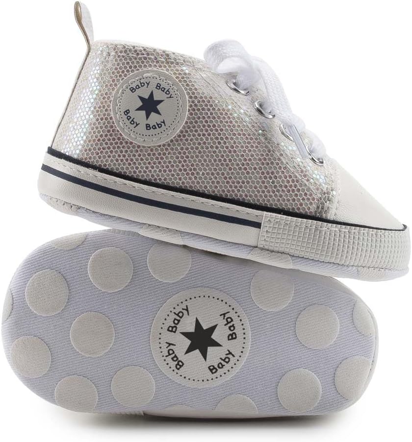 Unisex Baby Girls Boys Canvas High-top Shoes, Newborn Infant Anti-Slip Soft Sole Frist Walking Breathable Sneakers