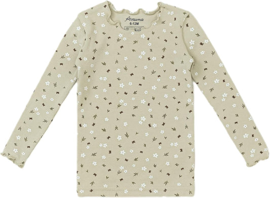 AVAUMA Baby Boy Girl Pajama Set 6M-7T Kids Cute Toddler Snug fit Flower Pattern Design Pjs Cotton Sleepwear Ruffled Shirring