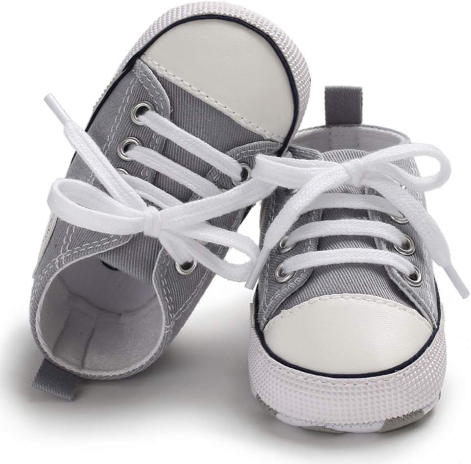 Unisex Baby Girls Boys Canvas High-top Shoes, Newborn Infant Anti-Slip Soft Sole Frist Walking Breathable Sneakers