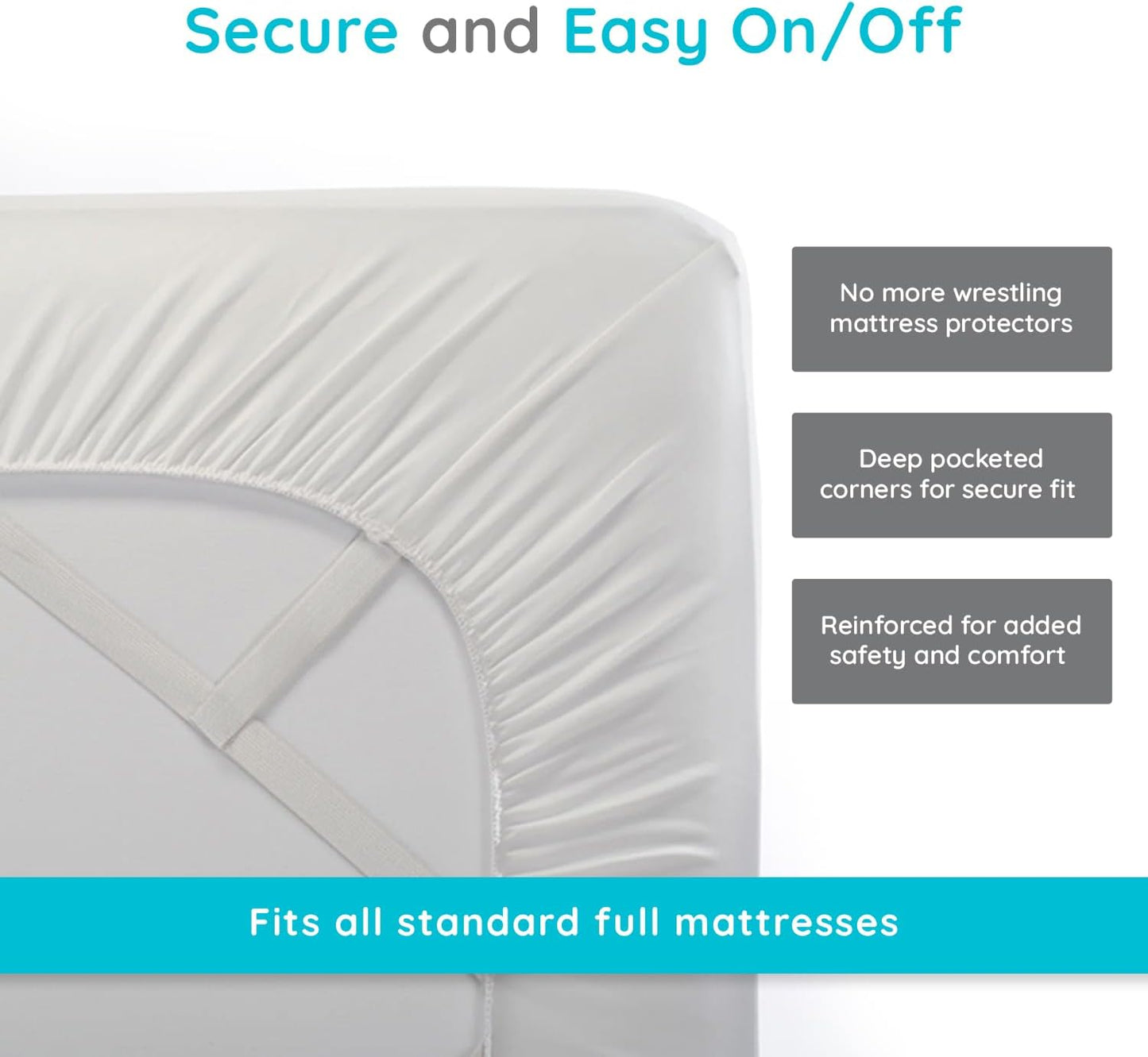 PUREgrace Tencel Mattress Protector (Full) – Waterproof, Noiseless Cover for Potty Training, Breathable and Durable with Deep-Pocketed Corners for Secure Fit