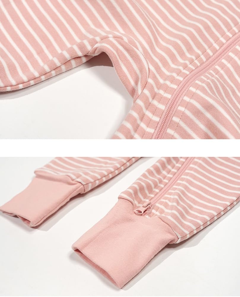 Teach Leanbh Toddler Baby Boys Girls 2-Pack Pajamas Cotton 2 Way Zipper Short Sleeve Footless Romper Sleep and Play