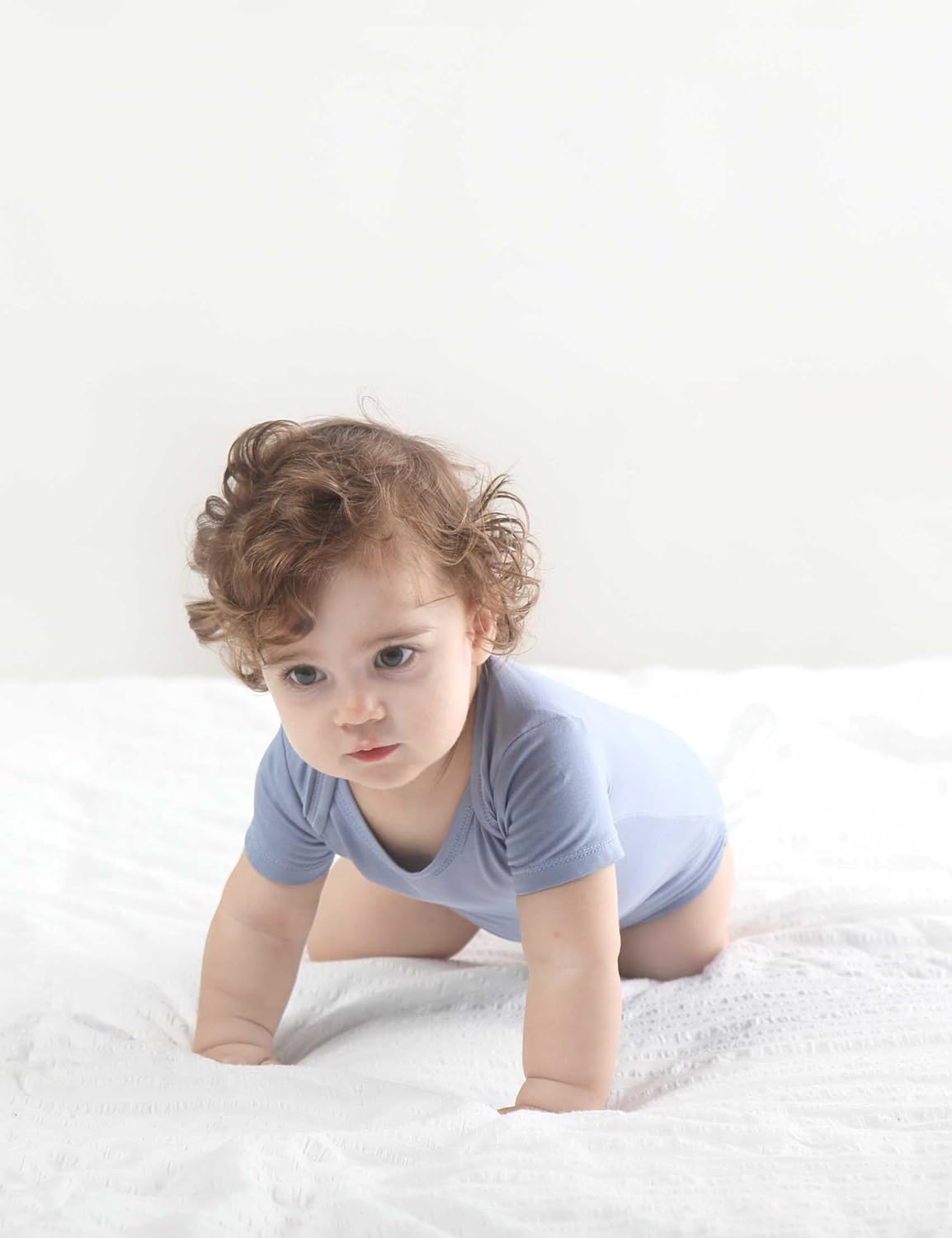 Baby Short Sleeve Solid Bodysuit - Super Soft Rayon made from Bamboo - Newborn Infant Toddler Boy Girl - 5-Pack