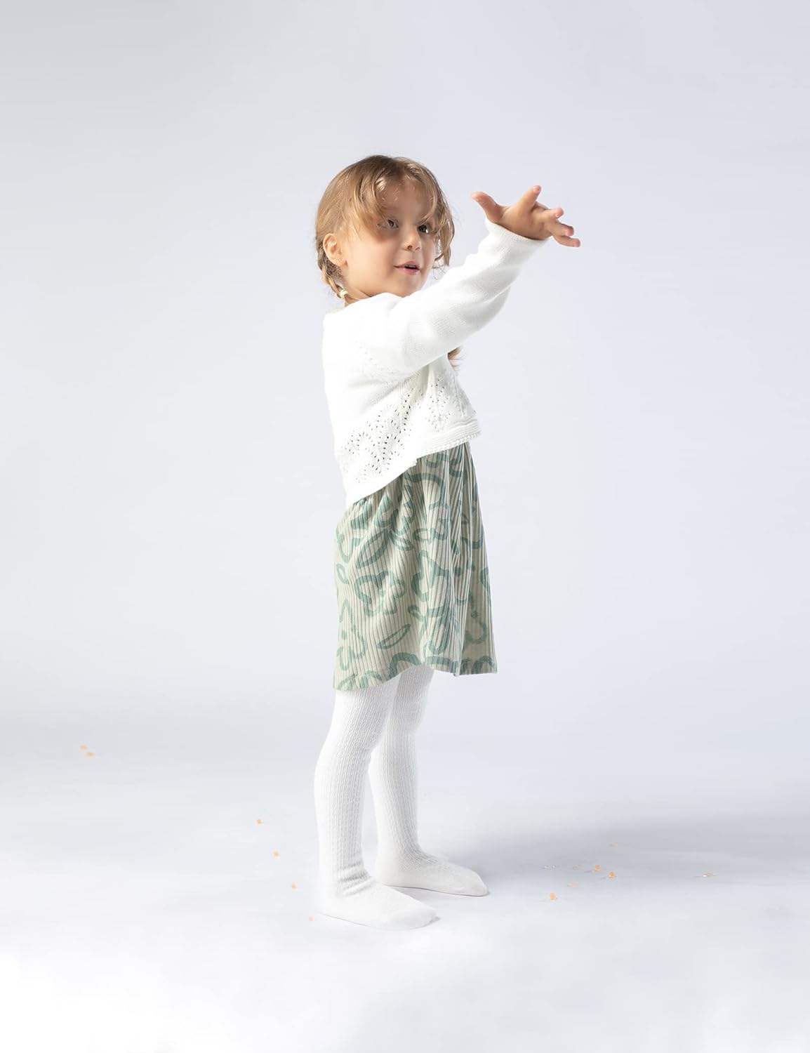 Petrass Baby Girls Cable Knitted Tights Infant Full-Footed Seamless Cotton Tights New-born Girls Seamless Leggings 3/4/5/6