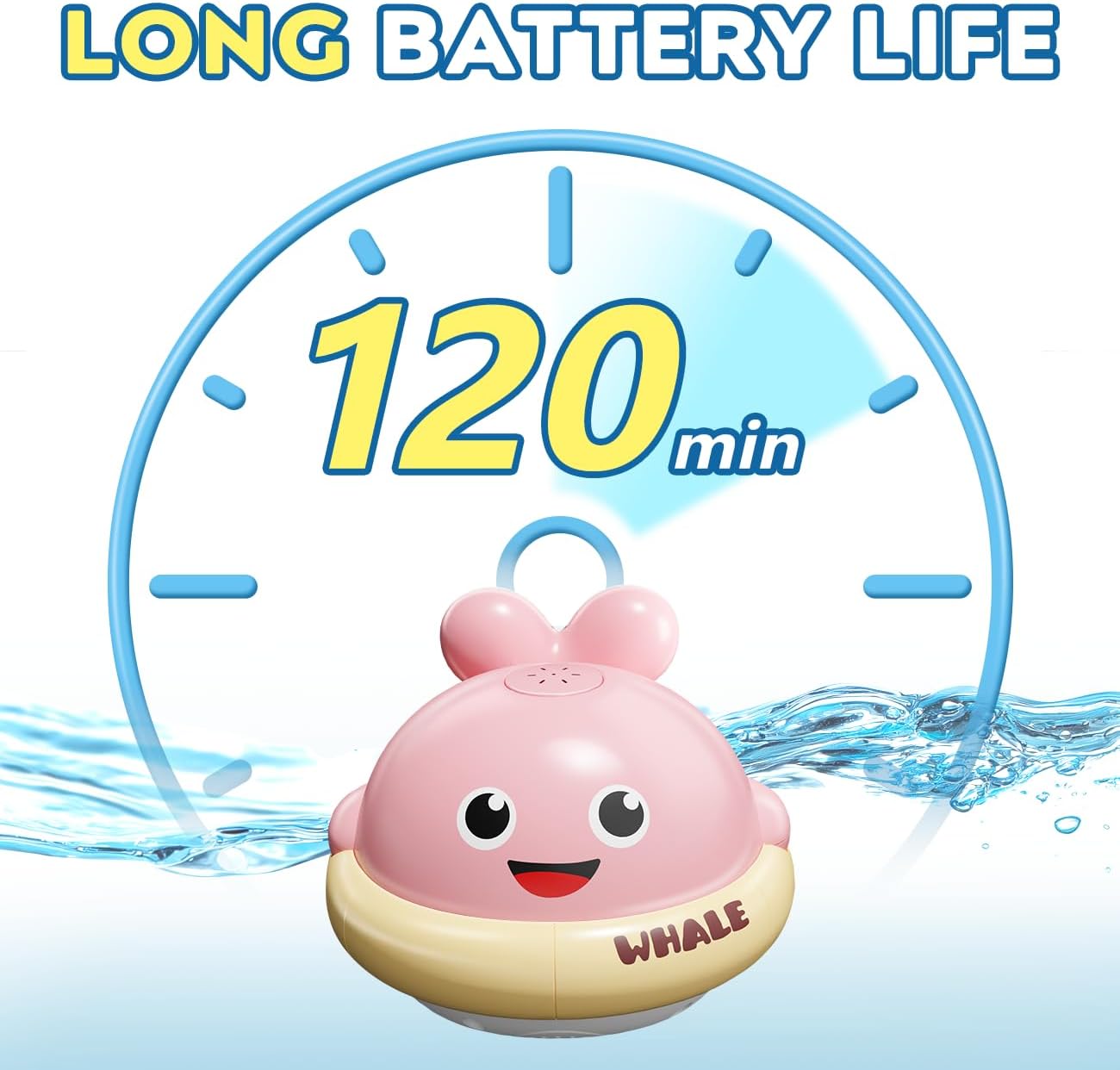 Light up Baby Bath Toys: Whale Bath Toy Sprinkler, Bath Toys for Kids Ages 1-3, Bathtub Outdoor Water Pool Toys for Toddlers 1 2 3 Year Old, Birthday Gift for Boys & Girls