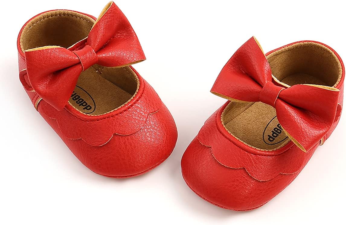 Baby Shoes Mary Jane Flats Non Slip Soft Sole Infant Toddler Sneakers First Walkers Party Christmas Dress Shoes