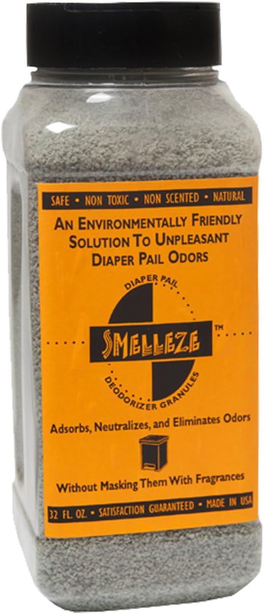 Smelleze Diaper Pail Deodorizer, Odor Eliminator for Diaper Pail, Baby Poop Deodorizer & Human Urine Odor Eliminator, Deodorizes Infant & Adult Diaper Pails - 50 lb. Granules