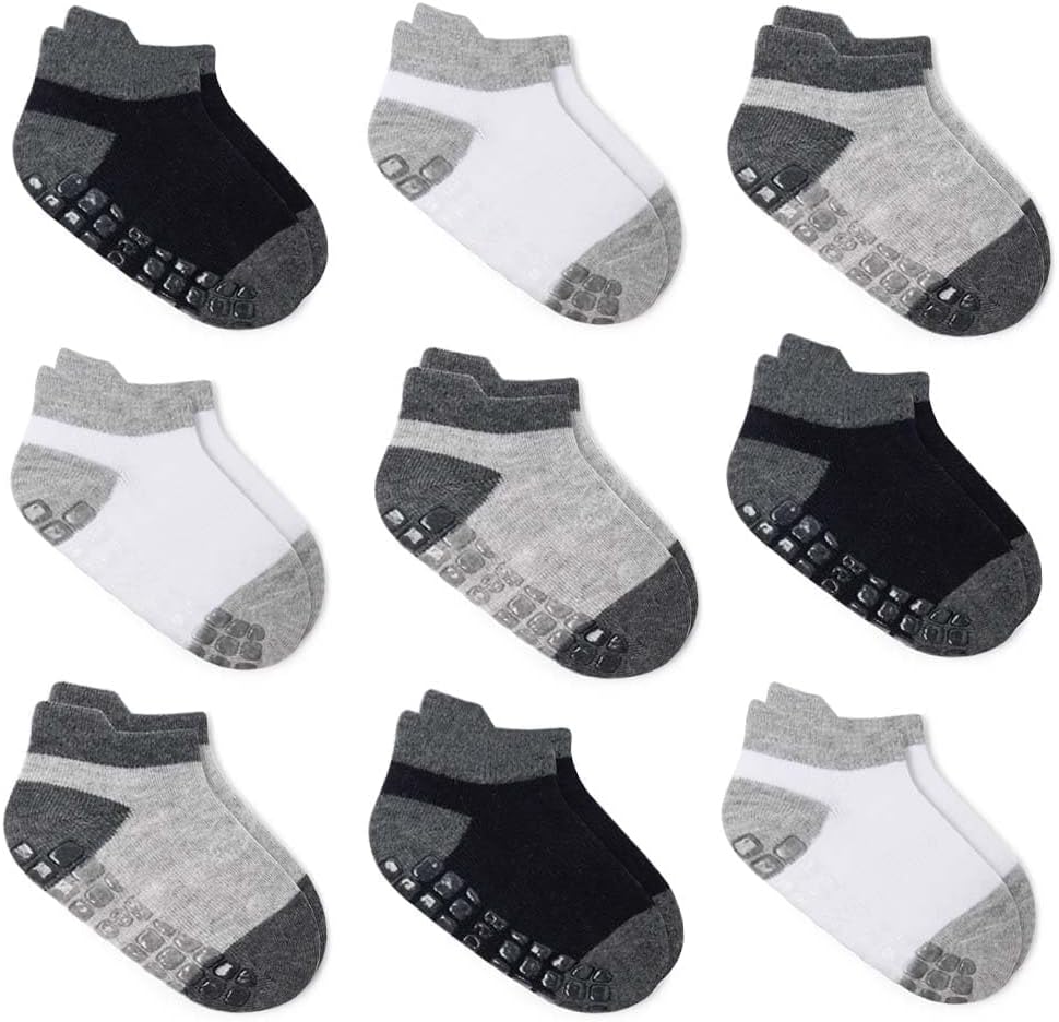 Baby Non Slip Ankle Socks with Grippers for 0 Months-7 Years Old Walking Socks
