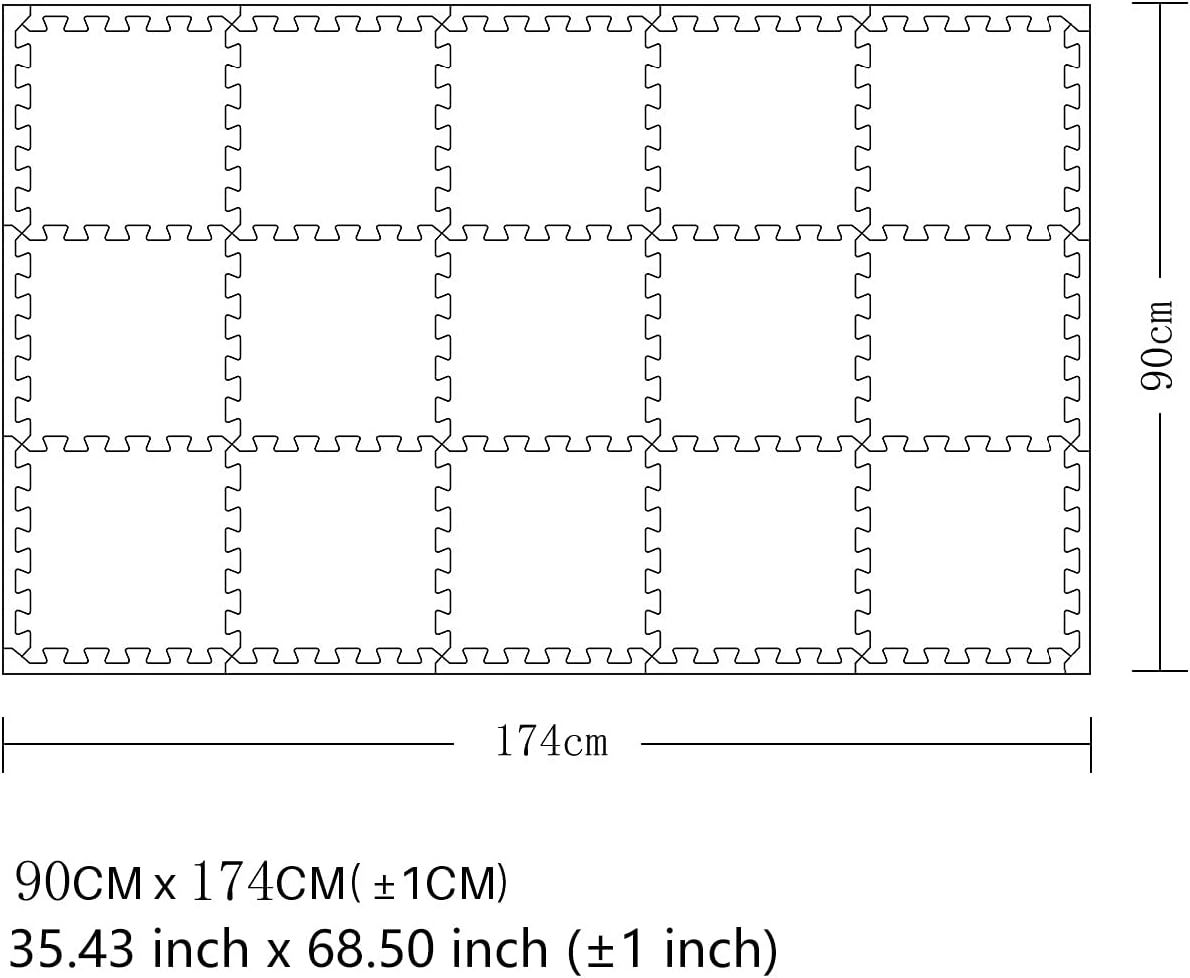 MQIAOHAM® 18 Pieces + 18 Edges Puzzle Play Mats, Soft Baby Play Mat, Kids Interlocking Foam Floor Tiles, Toddlers Carpet Playmats XZ301018-101