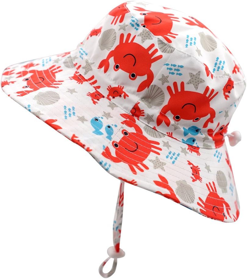 Home Prefer UPF50+ Wide Brim Sun Hat Boys Girls Sun Protection Hat Zoo Beach Swim Safari Bucket Hat for Baby Toddler Kid