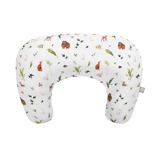 Boppy Nursing Pillow - Ergonomic Bottle & Breastfeeding Pillow with High, Firm, Large Area, Water-Repellent Cushion with Washable Cover; Baby Safety Alliance Verified - Neutral Plants and Animals