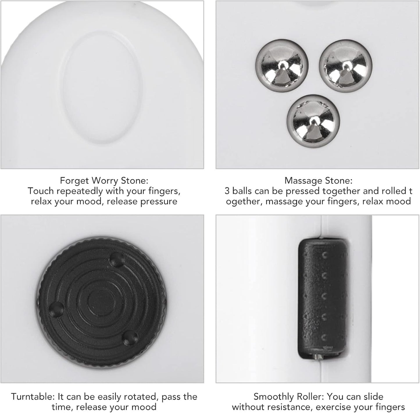 Reduce Stress Relax Mood Portable Anxiety Sensory EDC Toy Sensory Educational Novelty Toys Relief Pressure Decompression Toys for Adults(5 White and Black)