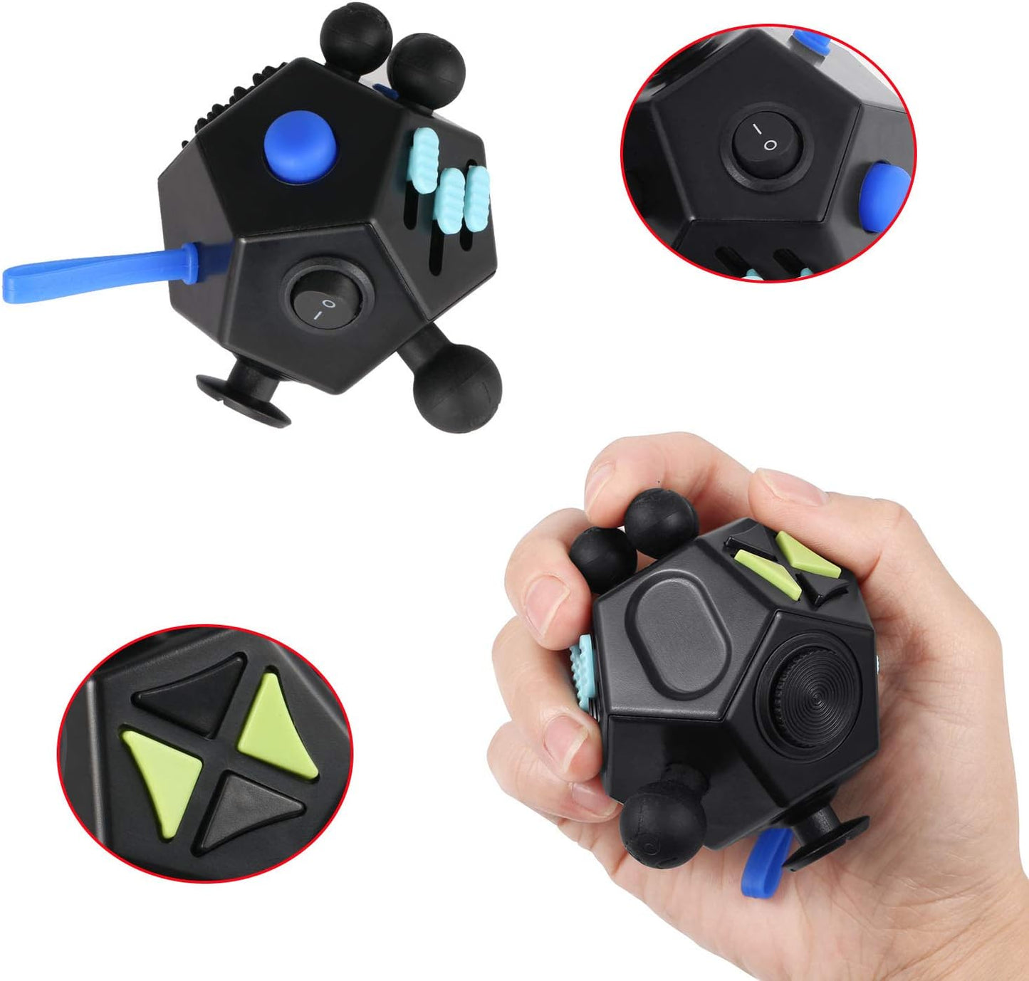 Fidget Dodecagon –12 Side Fidget Toy Cube Relieves Stress and Anxiety Anti Depression Cube for Children and Adults with ADHD ADD OCD Autism