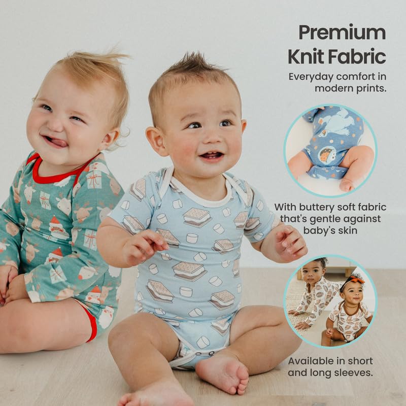 Copper Pearl Long Sleeve Bodysuit Baby: Ultra Soft Baby for Newborns, Boys, and Girls - Stylish, Comfortable, Overlap Shoulders, Premium Knit Fabric - 6-12 Months, Sesame Scribbles