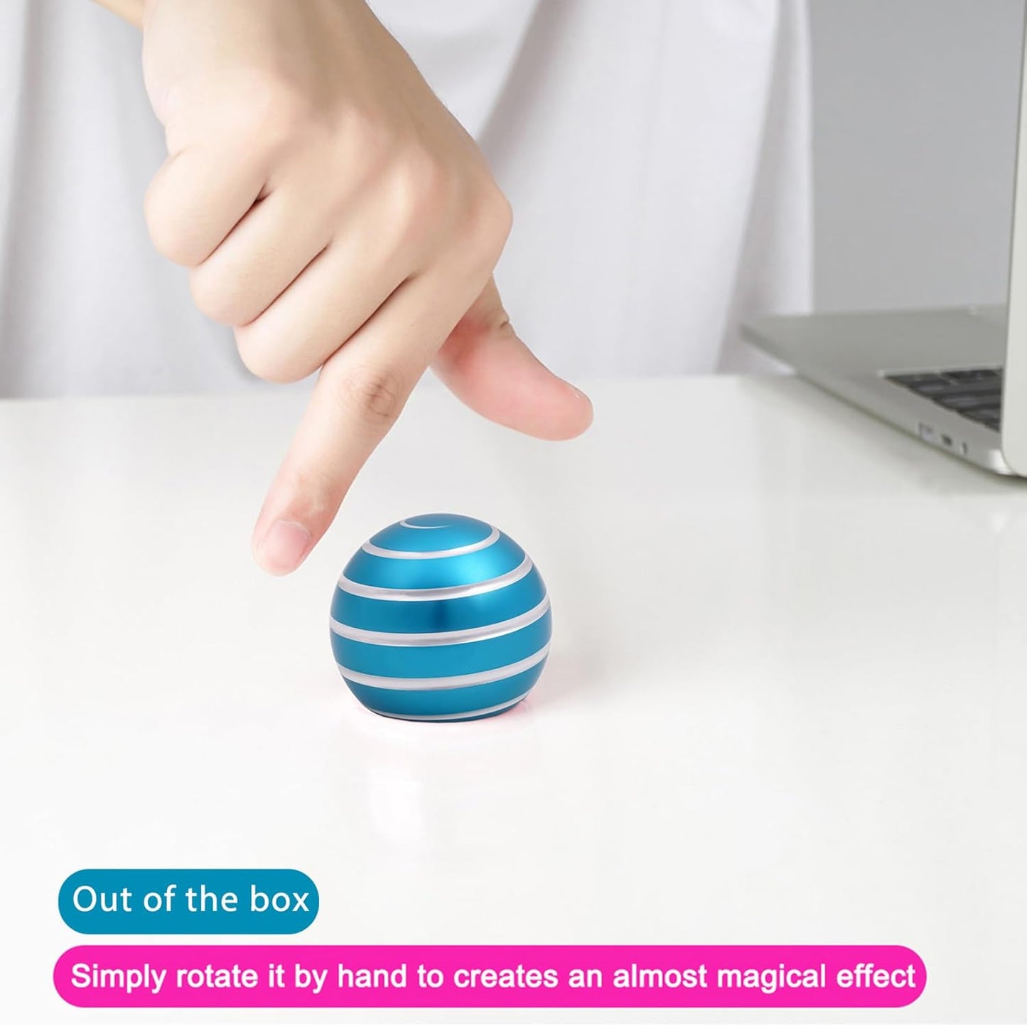 Desk-Toys for Fidget Kinetic-Cool-Gadgets: Cool-Stuff for Kid Children Teen Adult, Optical-Illusion Toy for Office School Home Women Men Christmas Stress-Relief-Gifts 180 Seconds Spinning