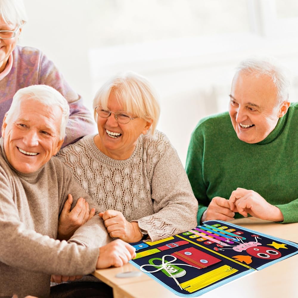 Busy Board, Fidget Blanket for Autistic Children and Adults, Sensory Blanket Montessori Toys for Toddlers, Busy Board for Preschool Educational Activities, Toy Gift for Boys and Girls