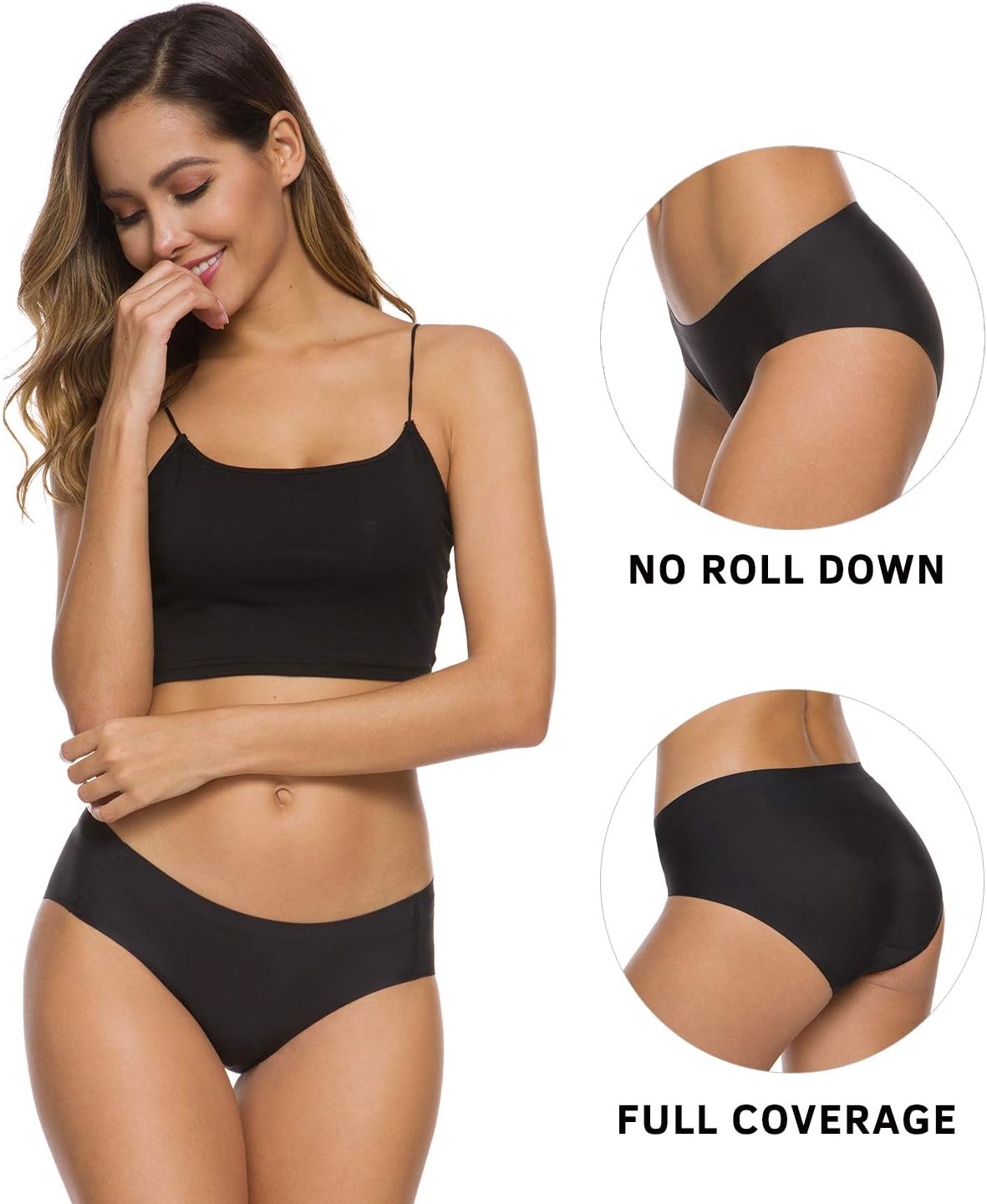 Wealurre Seamless Underwear for Women No Show Panties Soft Stretch Hipster Bikini Underwears 5-Pack