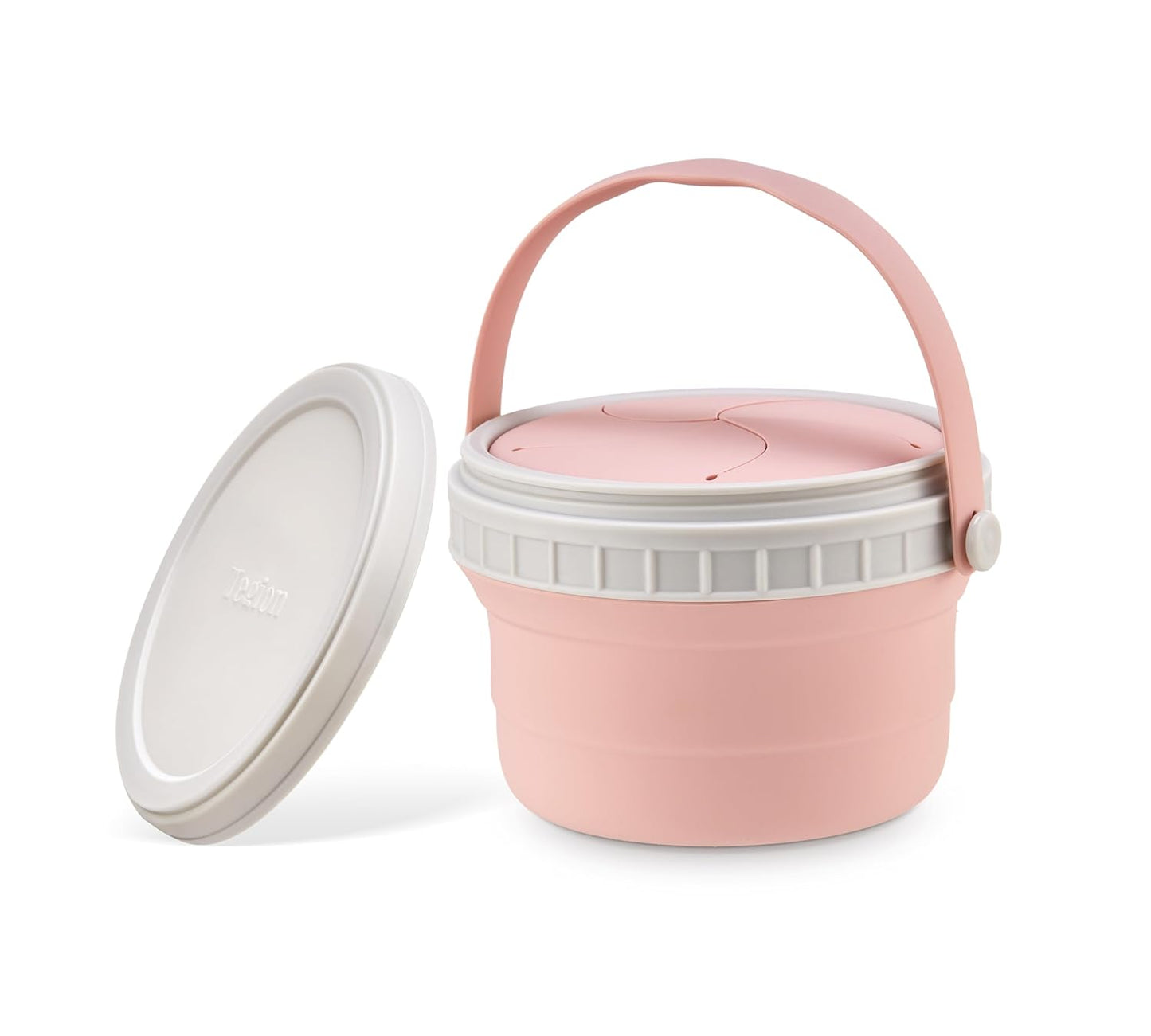 No Spill Silicone Toddler Snack Containers, Detachable Silicone Flap for Filling&Cleaning, Crumb-Free Hard Plastic Screw Travel Lid, Ultra-Soft for Baby Kids Hand In-Out, Snack Cup Holder 12 oz