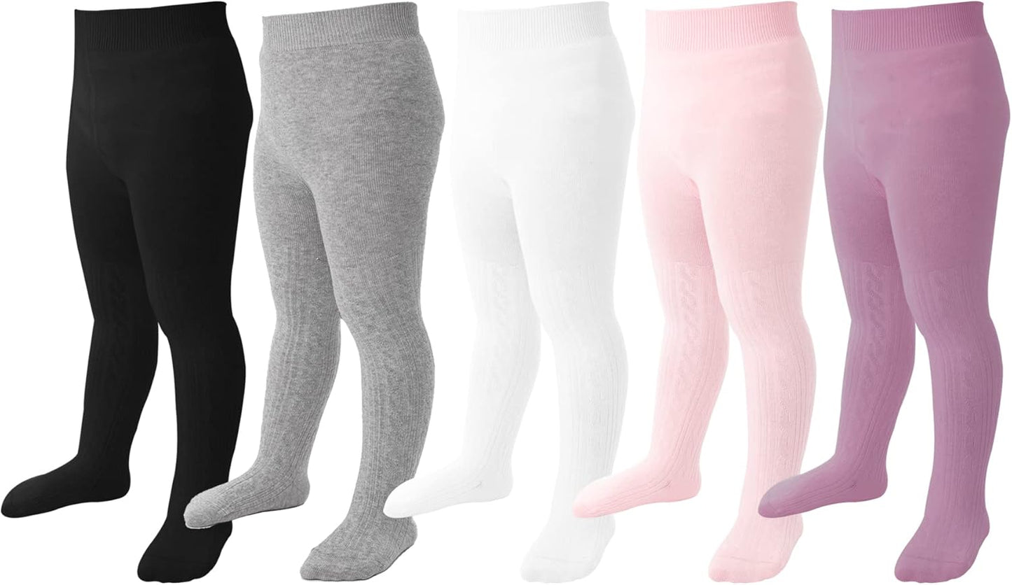 Mini angel Baby Tights Toddler Girl Tights Seamless Cable Knit Leggings Soft Cotton Stockings Pantyhose 3/4/5 Pack