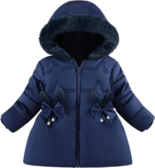 Toddler Winter Coats Baby Jacket Snow Clothes Puffer Dress Girl Warm Hoodie 1-4T