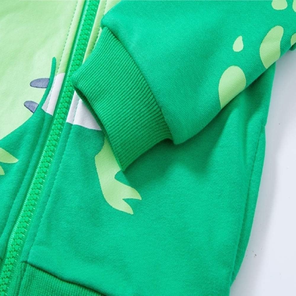 Baby Toddler Boys Dinosaur Hooded Zip Jacket Casual Outerwear Active Sweatshirt