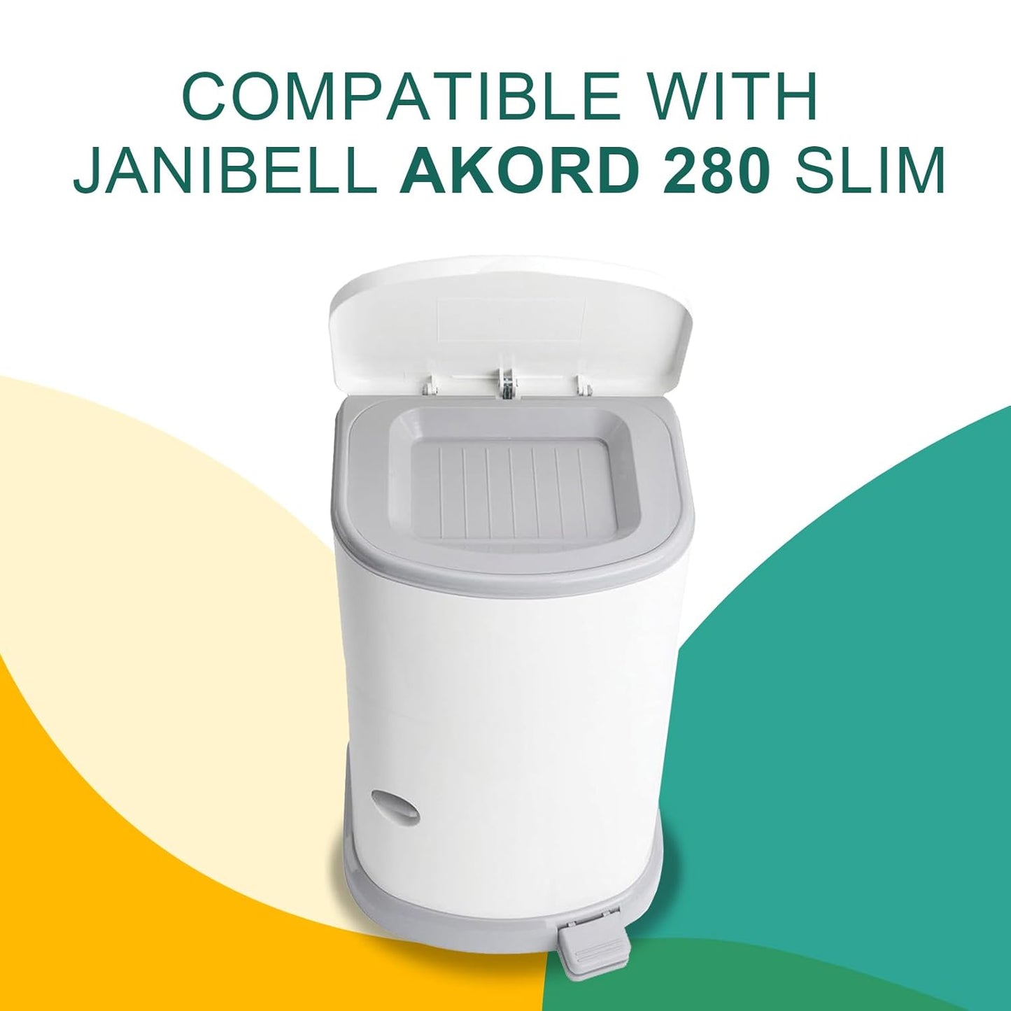 8 Pack Adult Diaper Liner Refills,Diaper Pail Refill Bags Compatible with Janibell Akord 280 Slim Model Adult Diaper System to Eliminate Waste/Powerful Odor Resistant(Extra 30% Thickness),Plant Scent