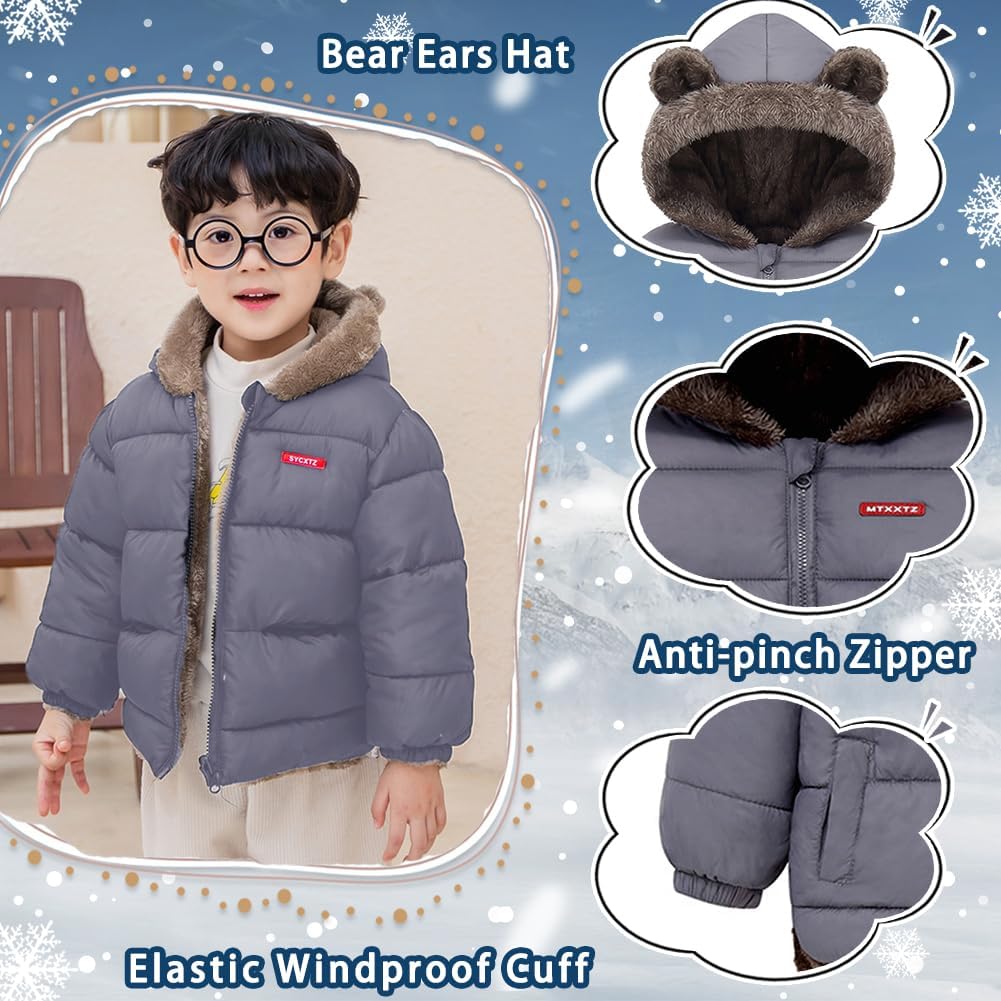Fairy Baby Infant Baby Winter Coat Cute Teddy Bear Hooded Jacket Warm Fleece Outerwear Windproof Toddler Boys Girl 6M-4T