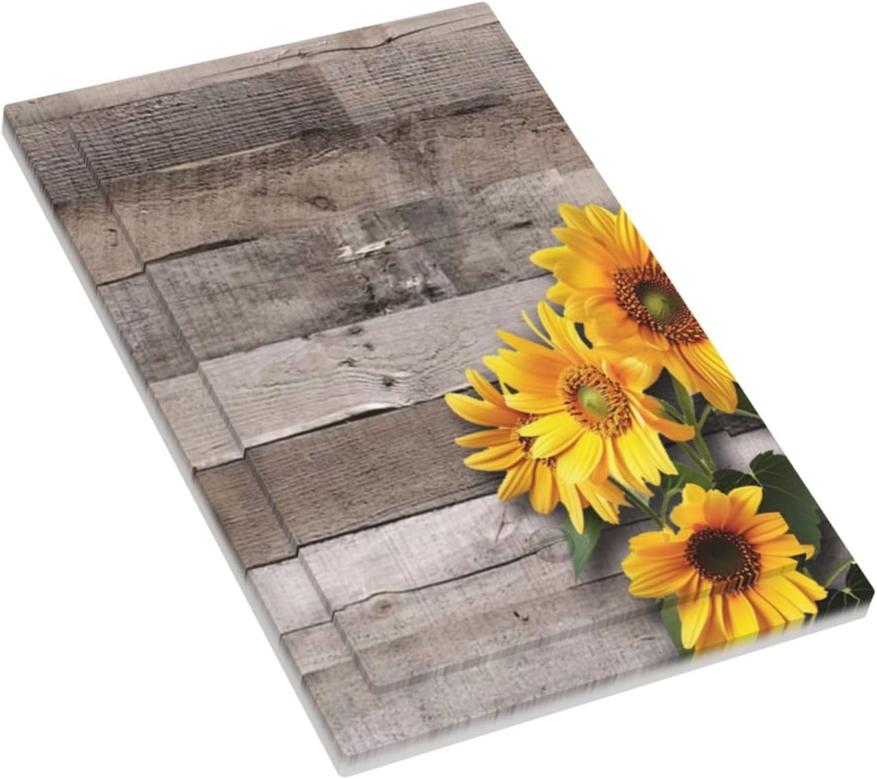 Sunflower Rustic Brown Gray Wood Light Switch Cover Plate 1 Gang No Device Blank Electrical Wall Plates Faceplate Decorative Switch Plate for Farmhouse Home Decor