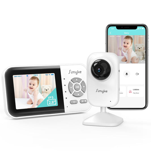 Upgrade Video Baby Monitor,WiFi Baby Camera,2.8" Display and App Control,1200ft Long Range,2 Way Talk,Auto Night Vision,Sound Alert,VOX,Temperature Sensor 5 Lullabies Feeding Remind,Home Use