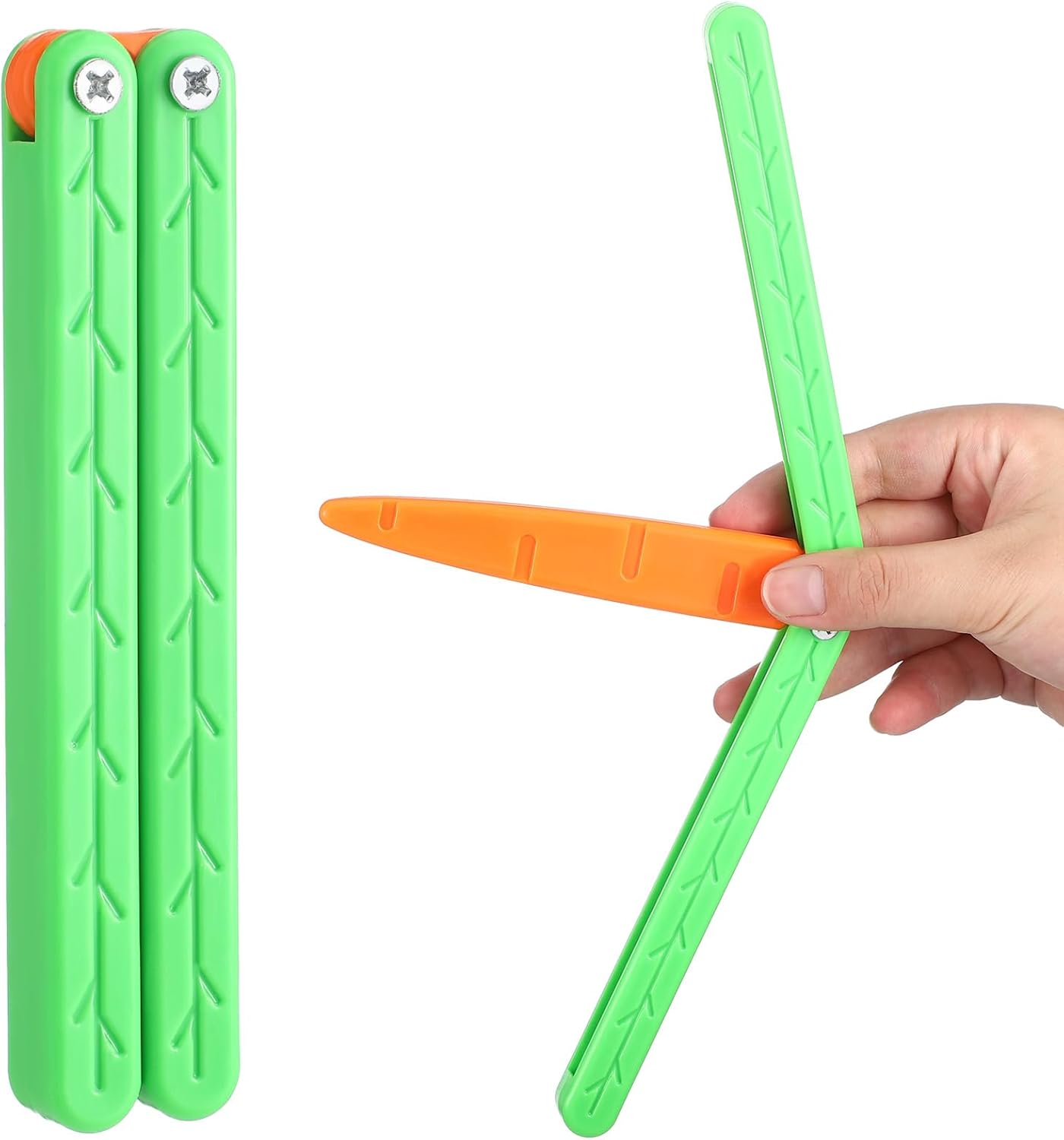 Toy Knife Carrot Knife Toy Butterfly Toy Knife Plastic Gift for Adults ADHD Fidget Toys Stress Sensory Toy for Autism Add Anxiety Relief, Large(6 Pcs, Normal)