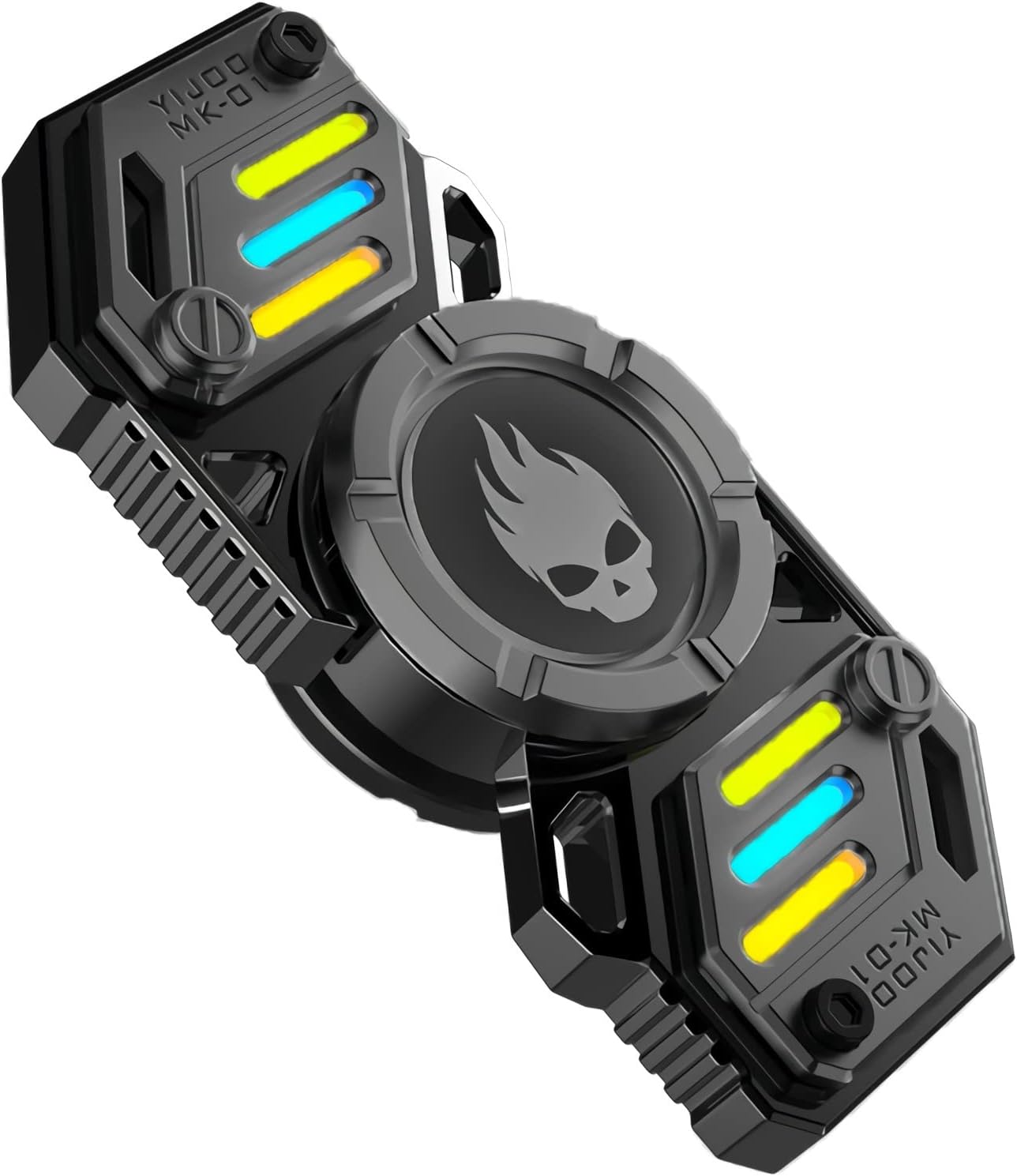 Fidget Spinner, Colorful Glow in The Dark, High Speed and Silence, Cool Metal Mechanical Gear Shape Design with Skull Symbol, Anti-Anxiety and Stress Release for Kids and Adults