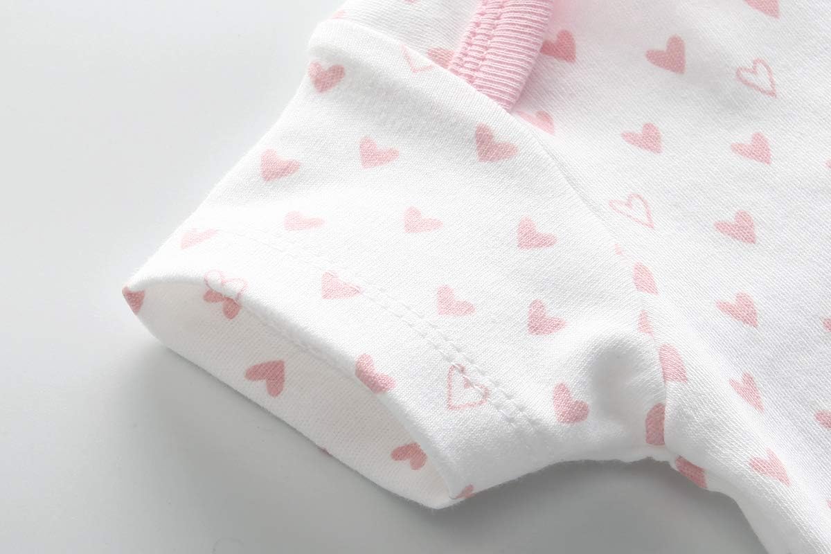 Kiddiezoom Baby Bodysuit Newborn Short Sleeve baby One-Piece Cotton 5-Pack baby clothes