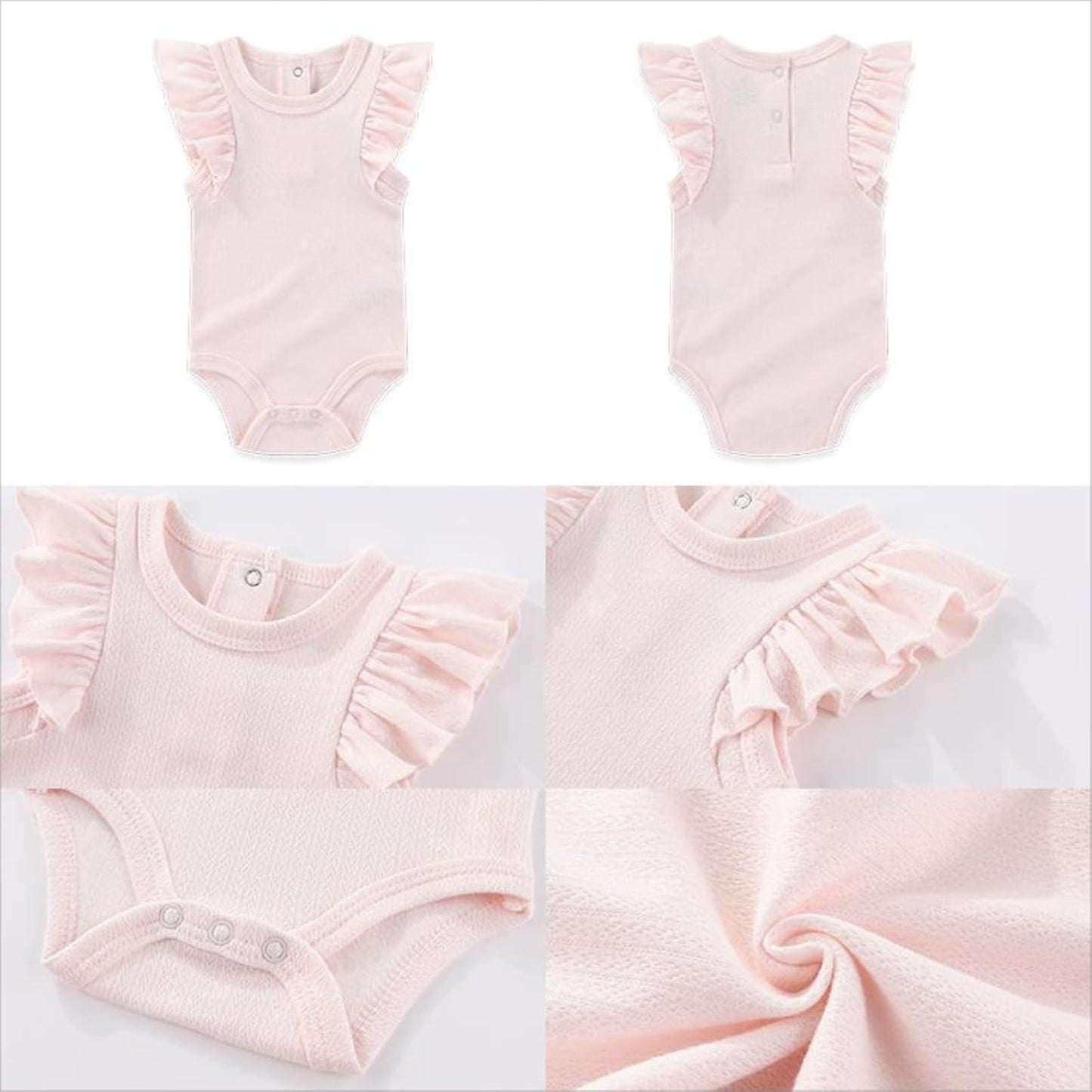 Four Seasons Baby Boy Girl Bodysuits 5-Pack Cotton Comfort Short Sleeve Baby Clothes Soft Infant Outfits